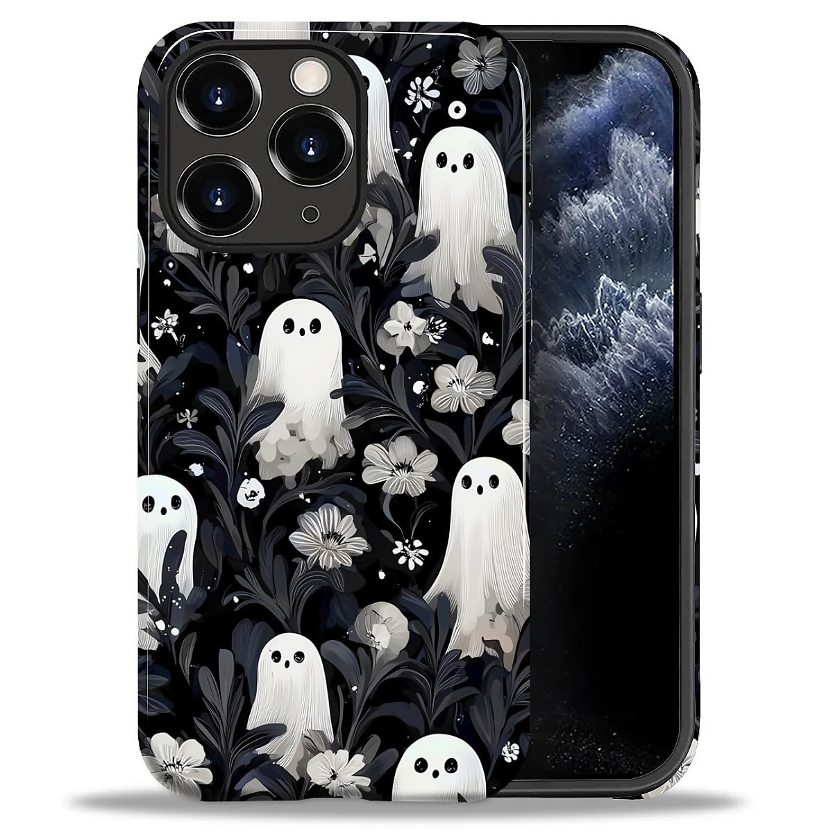 DAIZAG Case for iPhone 13 iPhone 14, Christmas Coffee Snowflake Cane Full-Body Design Hybrid Dual Protection Soft TPU + Hard PC, Shockproof Scratch-Resistant Protective Cover Phone Case for Men Women