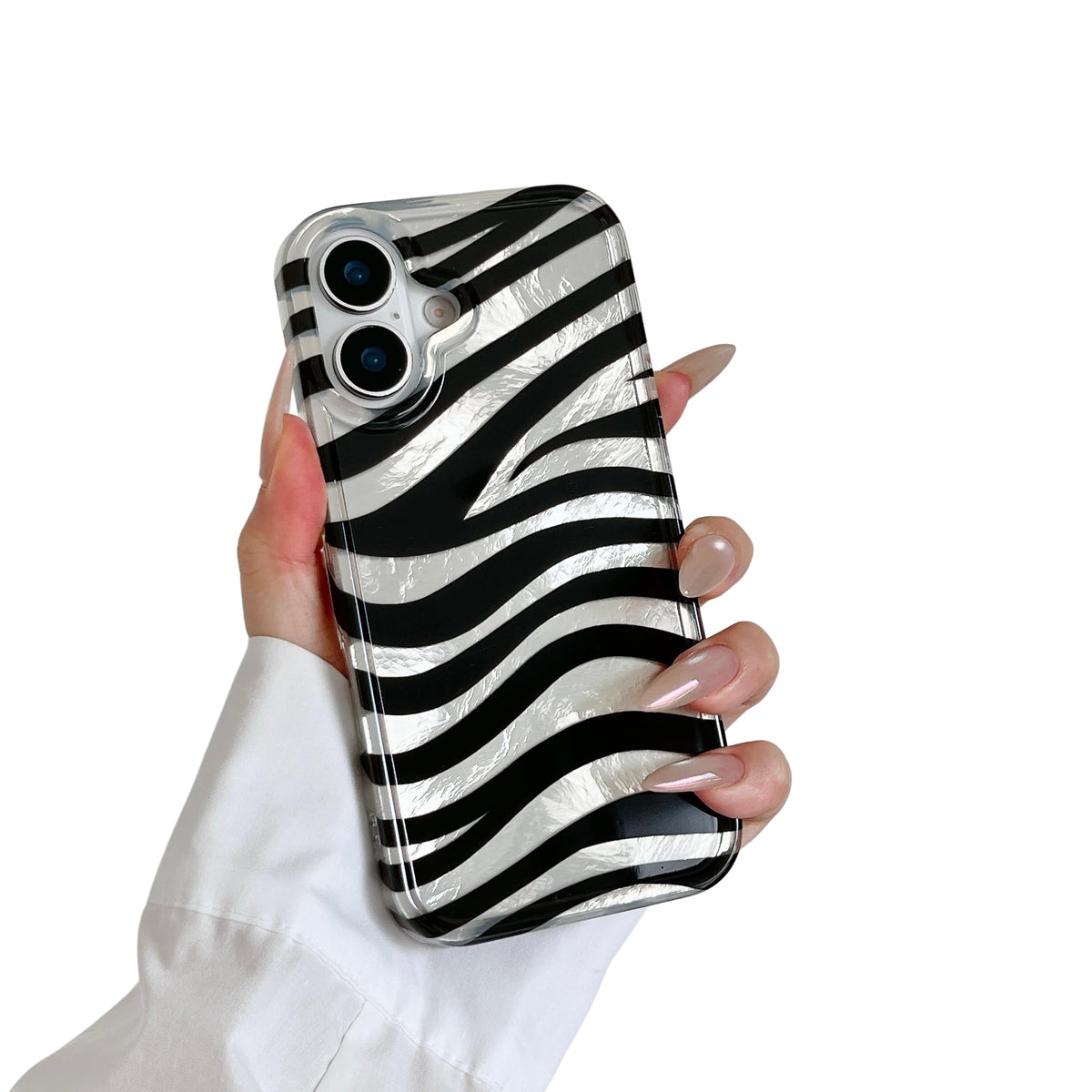 for iPhone 17 Pro Glitter Leopard Print Phone Case, Sparkly Cheetah Animal Pattern Clear Soft TPU Shockproof Protective Cover for Women Girls (Zebra Stripe, for iPhone 17 Pro)