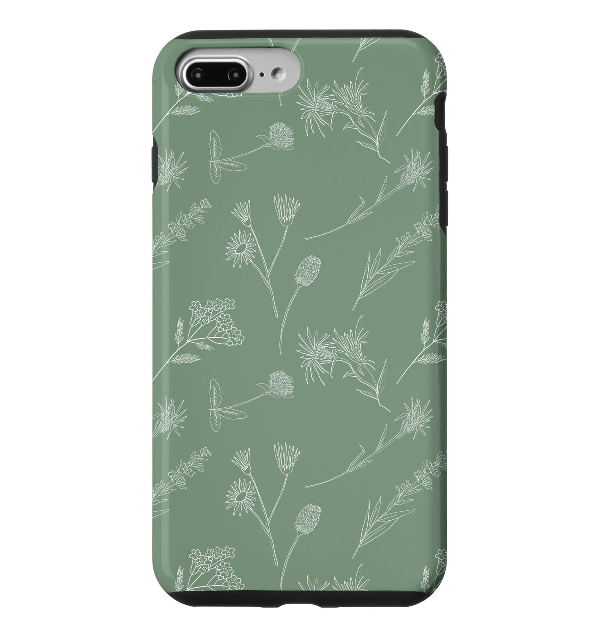Leaves Botanical Plant Line Art Sage green Wildflower Floral Case for iPhone 16 Pro Max