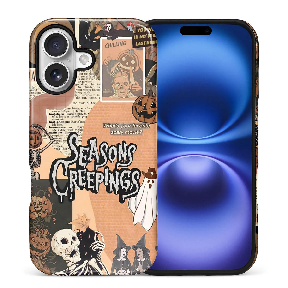 for iPhone 17 Pro Max Case,Hybrid 2-Layer Hard Shell + Silicone Protective Case -Resistant Shockproof- Ally's Dog's Cute College Summer Flower Collage