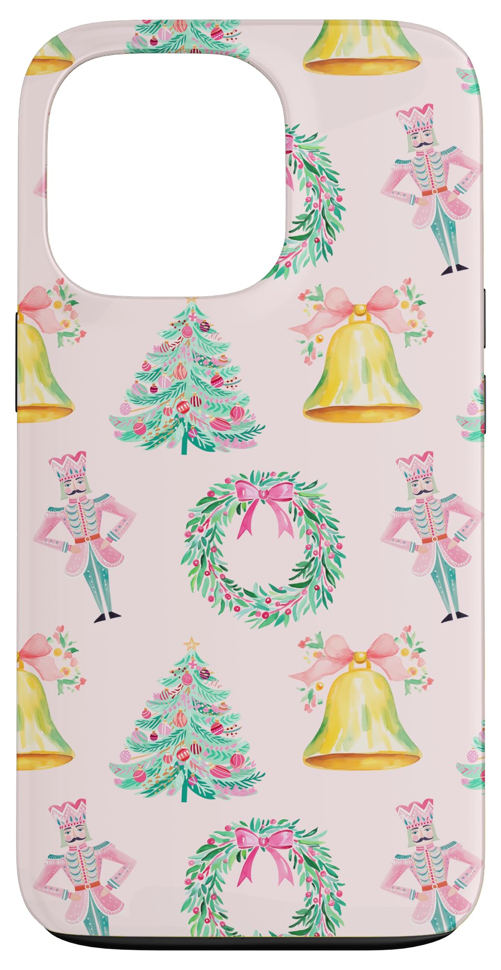 Preppy Pink Christmas Nutcracker Print Case for iPhone 15