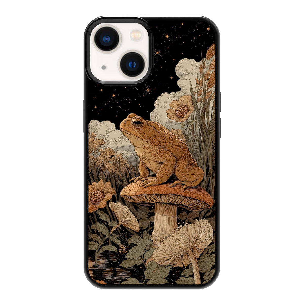 Elegant Forest Green Botanical Leaf and Plant Illustration Phone Case, Shockproof Protective Cover for iPhone 11 12 13 14 15 16 17 Pro Max Plus Mini XR 7 8 SE