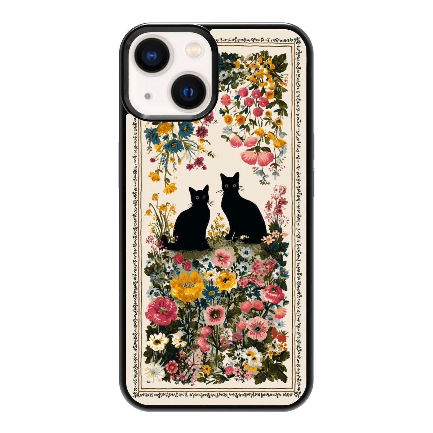 Plant Lover Black Cat Houseplants Indoor Garden Aesthetic Phone Case, Shockproof Protective Cover for iPhone 11 12 13 14 15 16 17 Pro Max Plus Mini XR 7 8 SE