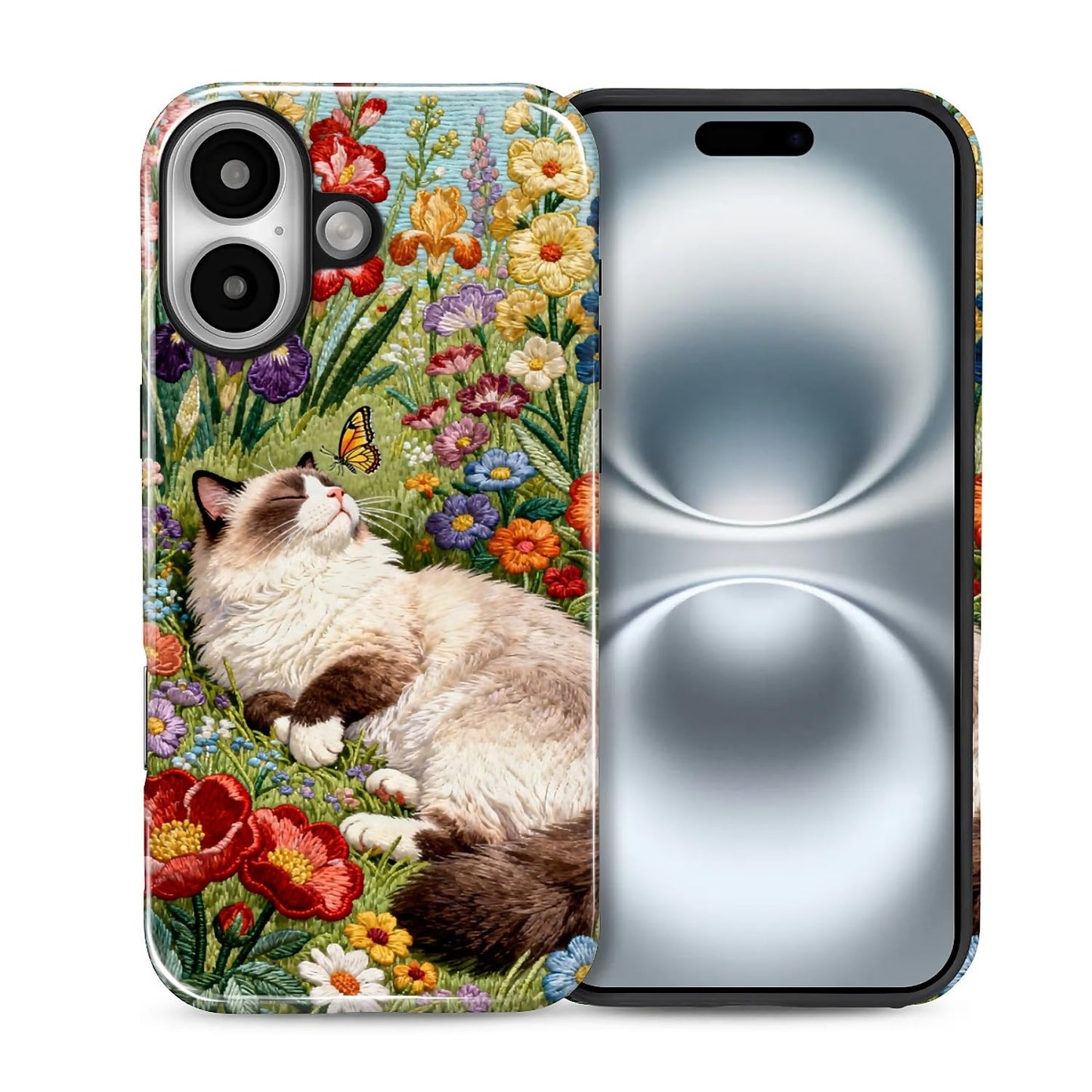 Case for iPhone 15, Shockproof Hybrid Protective Phone Case, Dual-Layer Drop Protection Anti-Scratch, Cozy Cats