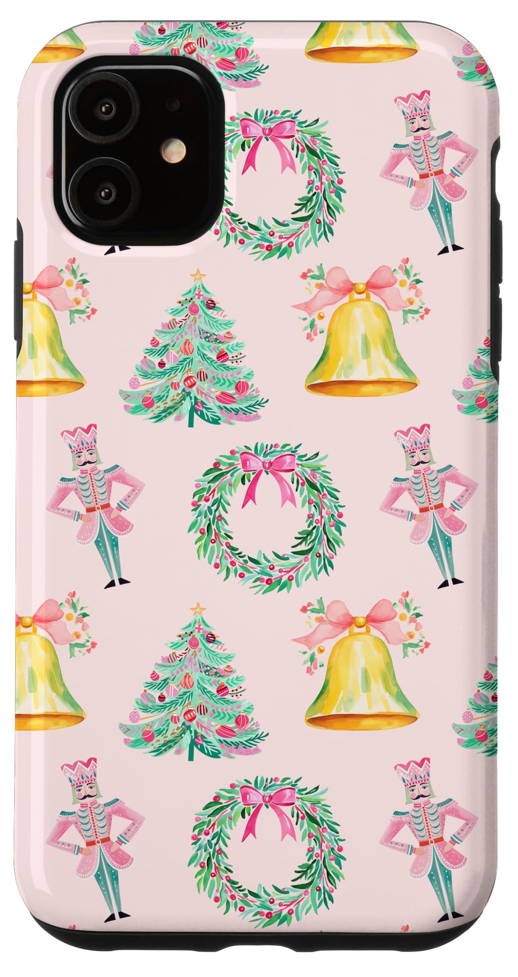 Preppy Pink Christmas Nutcracker Print Case for iPhone 15