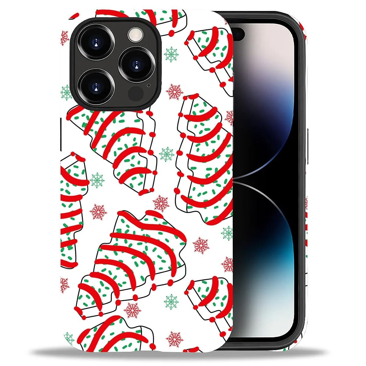 Case for iPhone 17,Drop Protection Hybrid 2-Layer Hard Phone Cover-Vintage Christmas Stamps Collage
