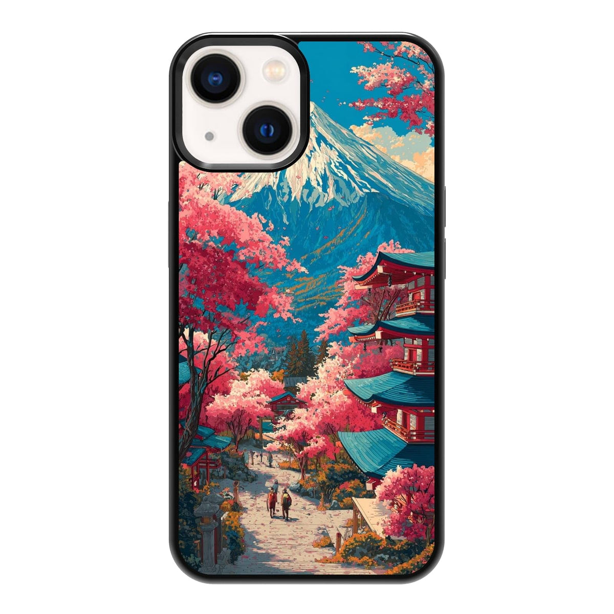 Dark Botanical Wildflower Forest Green Leaf White Blossom Nature Art Phone Case, Shockproof Protective Cover for iPhone 11 12 13 14 15 16 17 Pro Max Plus Mini XR 7 8 SE