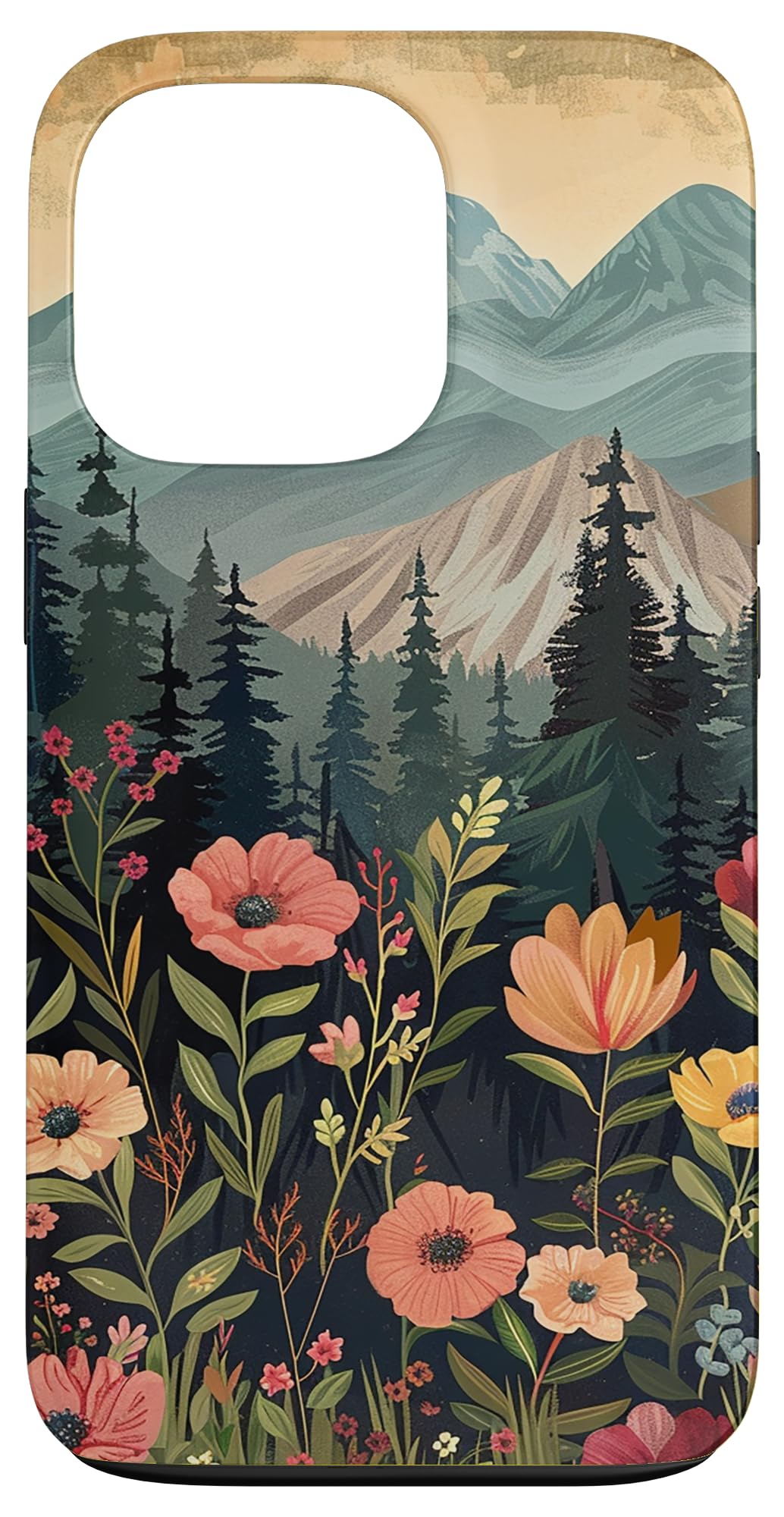 Floral Mountain Boho Pine Tree Forest Nature Case for iPhone 11