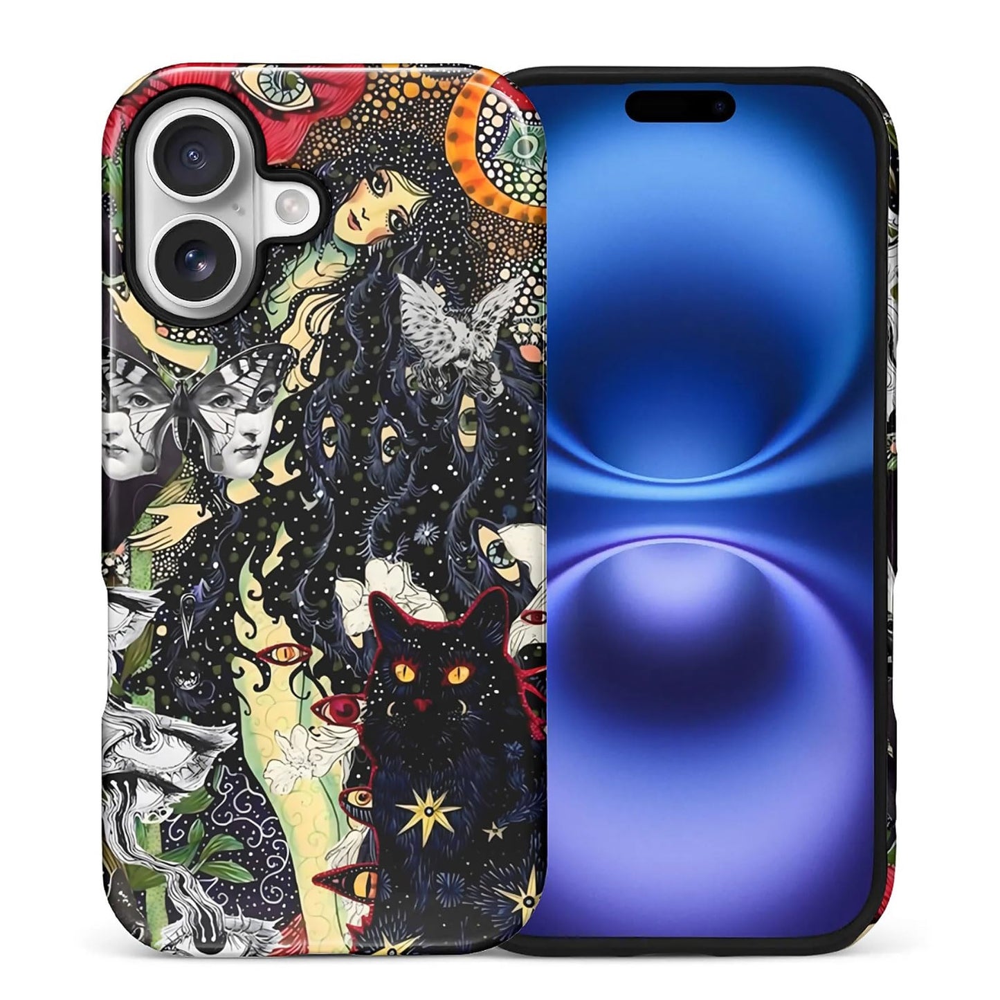 for iPhone 17 Pro Max Case,Hybrid 2-Layer Hard Shell + Silicone Protective Case -Resistant Shockproof- Ally's Dog's Cute College Summer Flower Collage