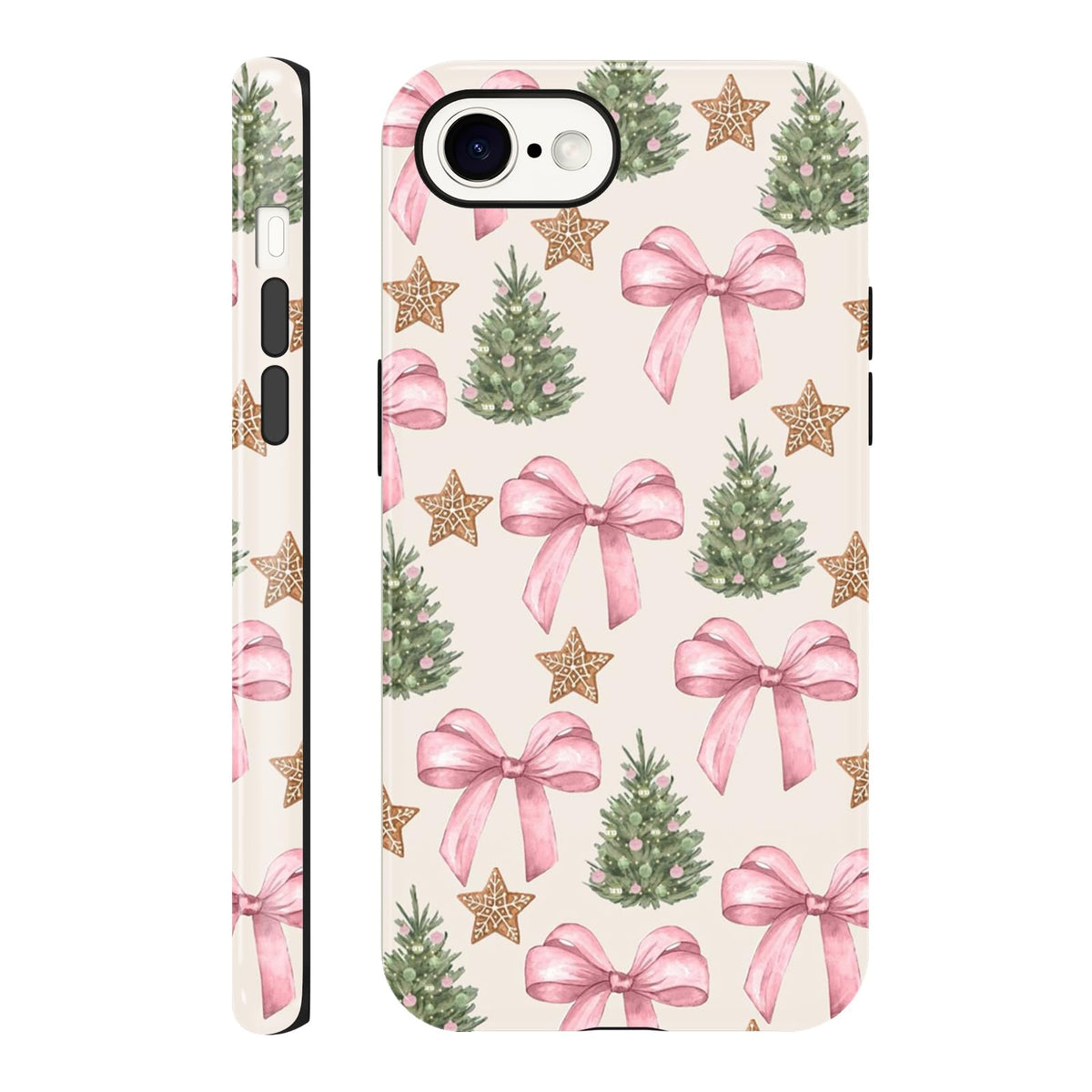 Merry Christmas Phone Case for iPhone 13/14, Cute Case with Candy Gingerbread Man Pattern, Hybrid Durable Shockproof Soft Silicone Cover for Girl Women Men Boys