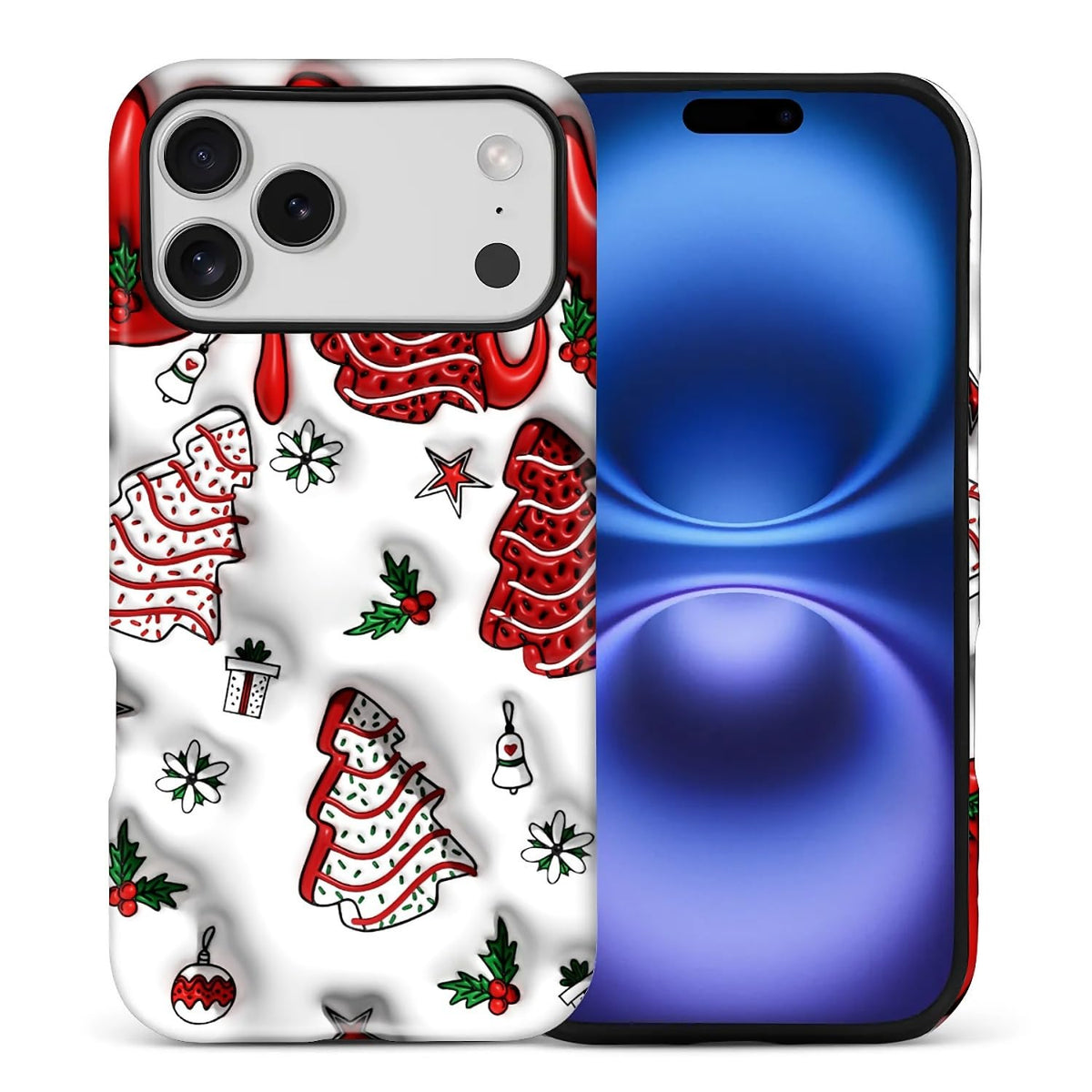 Case for iPhone 17,Drop Protection Hybrid 2-Layer Hard Phone Cover-Vintage Christmas Stamps Collage