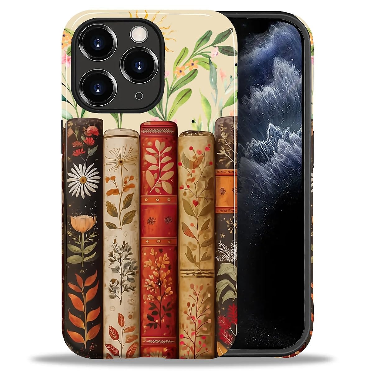 DAIZAG Case for iPhone 13 iPhone 14, Christmas Coffee Snowflake Cane Full-Body Design Hybrid Dual Protection Soft TPU + Hard PC, Shockproof Scratch-Resistant Protective Cover Phone Case for Men Women