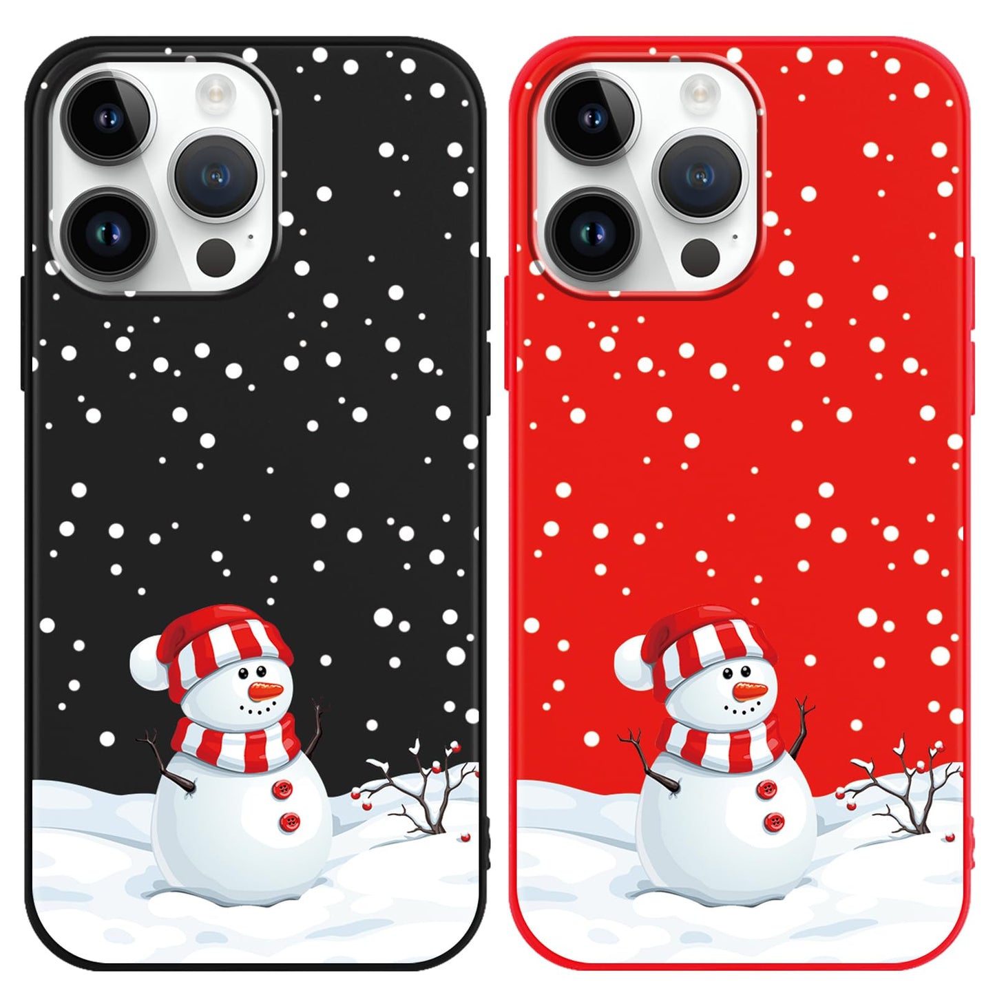 2 Pack Christmas Phone Case for iPhone 16 6.1'', Cute Christmas Tree Pattern Gifts Case with Gingerbread Canes Design Soft TPU Anti-Fall Protective Slim Shockproof Cover for Girl Women Men