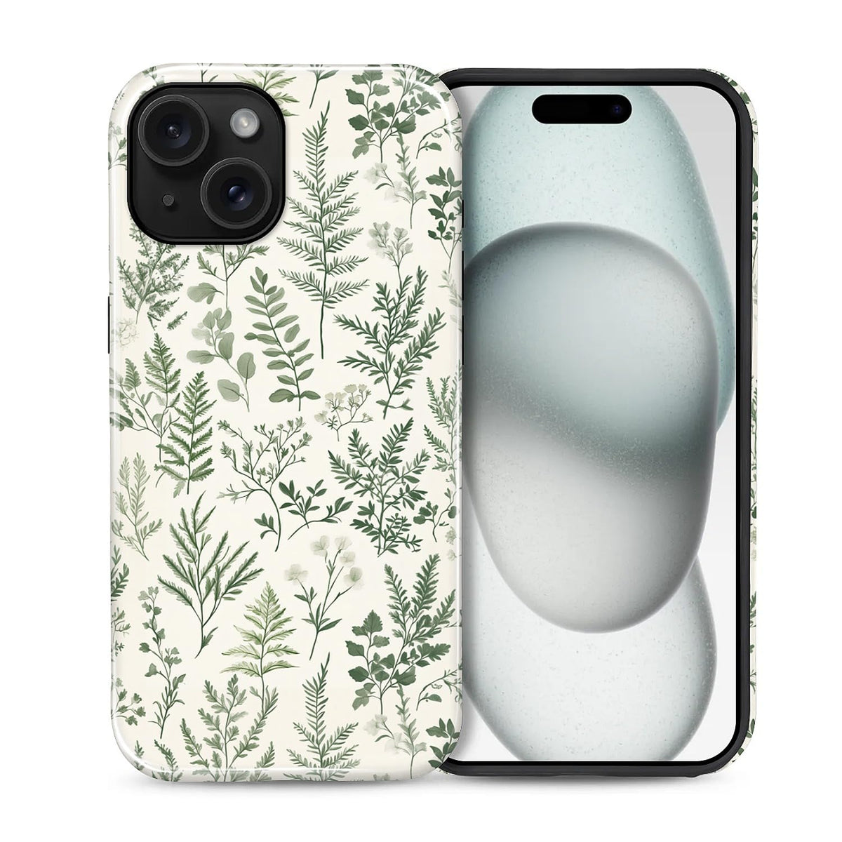 Compatible with iPhone 13 14 Case, Hybrid 2-Layer Case Shockproof Anti-Scratch for Girl Women Boy Men, Plant Collection for iPhone 13 14