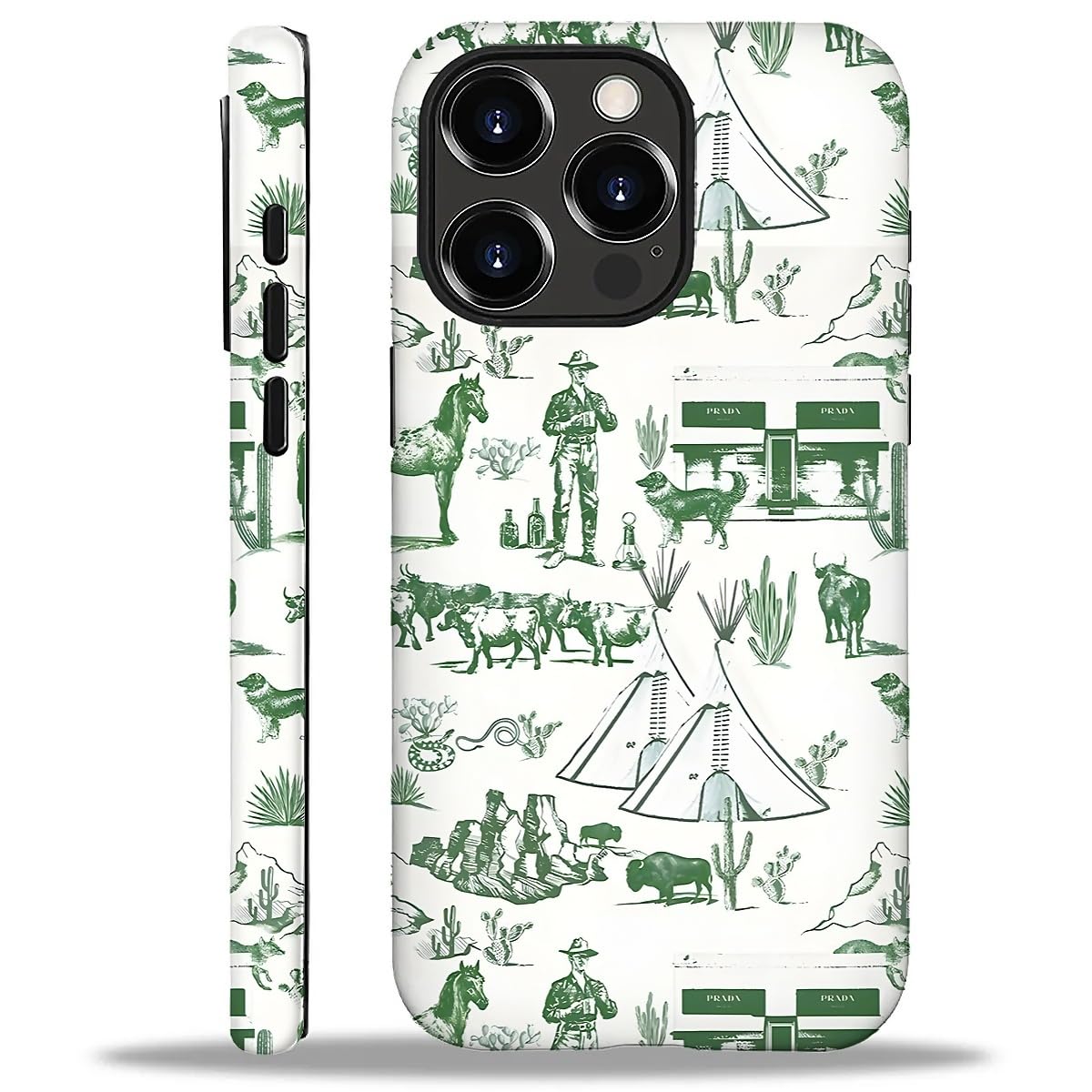 Case for iPhone 16 Pro Max,Aesthetic Frog Pond Splice Exquisitely Pattern Double Protective Phone Cover Cases Soft Silicone for iPhone 16 Pro Max