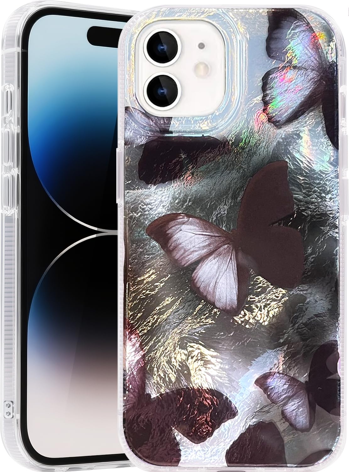 Compatible with iPhone 17 Pro Case,with [Soft Slim][Camera Protection] Cute Fishing Cats Shiny Aesthetic Phone Cover Anti-Yellowing Shockproof Protective Cover for Women Girl