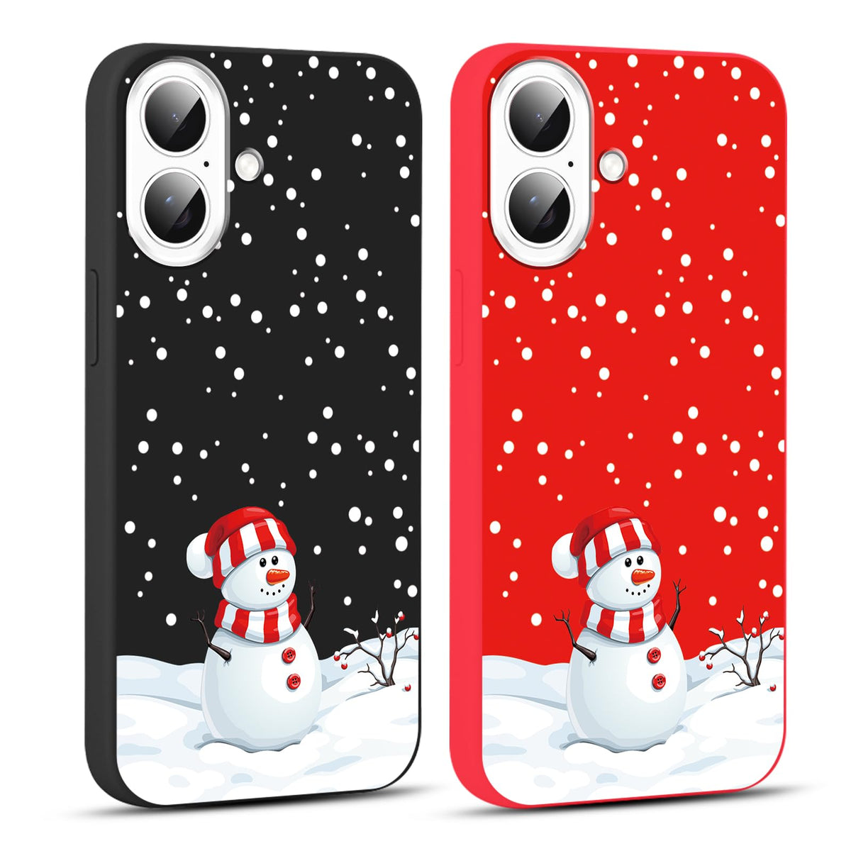 2 Pack Christmas Phone Case for iPhone 16 6.1'', Cute Christmas Tree Pattern Gifts Case with Gingerbread Canes Design Soft TPU Anti-Fall Protective Slim Shockproof Cover for Girl Women Men