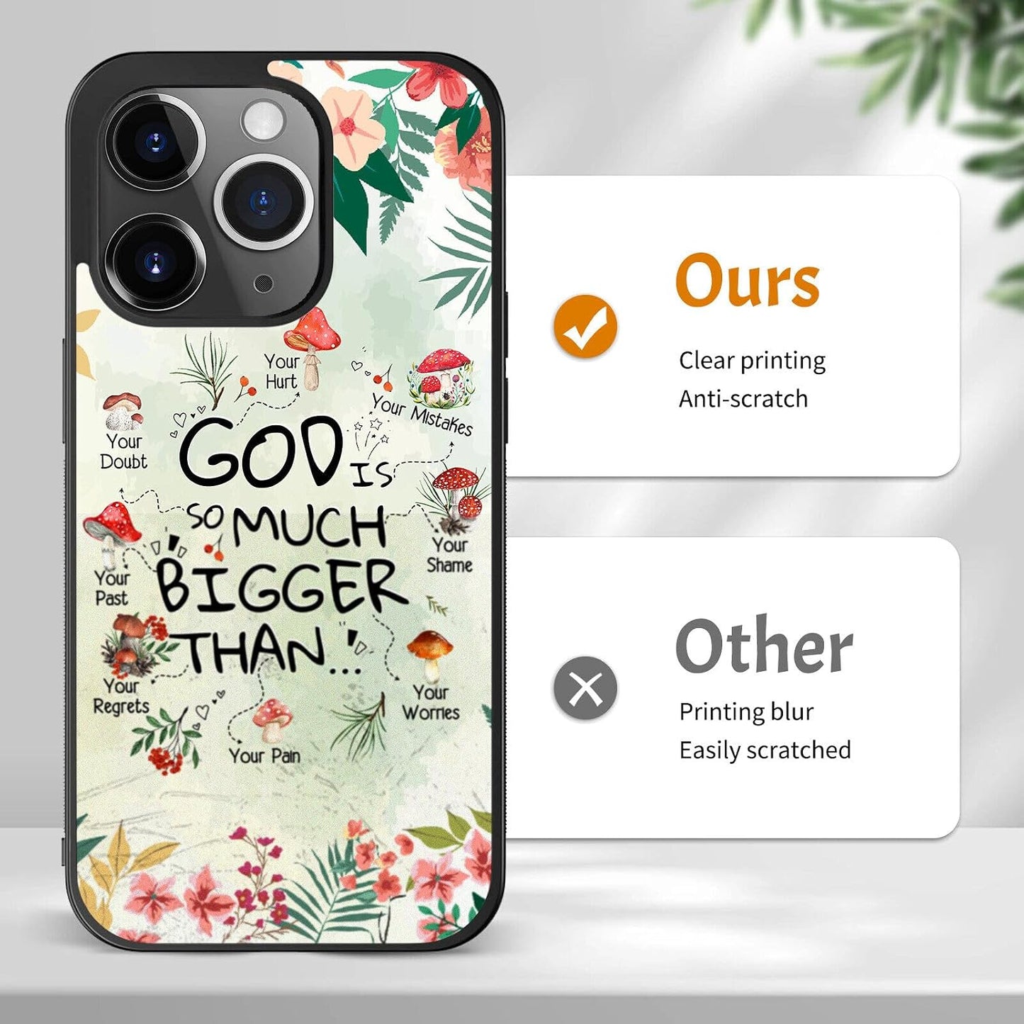 Healing Words for Anxiety Cute Plant Lover Phone Cases for Samsung S A Note Z FILP 3 4 5 6 for iPhone 8 11 12 13 14 15 16 17 Pro Max Plus Mini - Mushroom