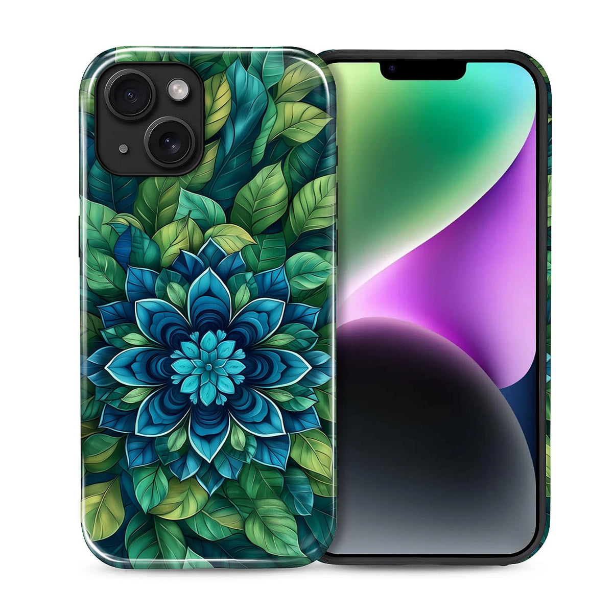 Compatible with iPhone 13 14 Case, Hybrid 2-Layer Case Shockproof Anti-Scratch for Girl Women Boy Men, Plant Collection for iPhone 13 14