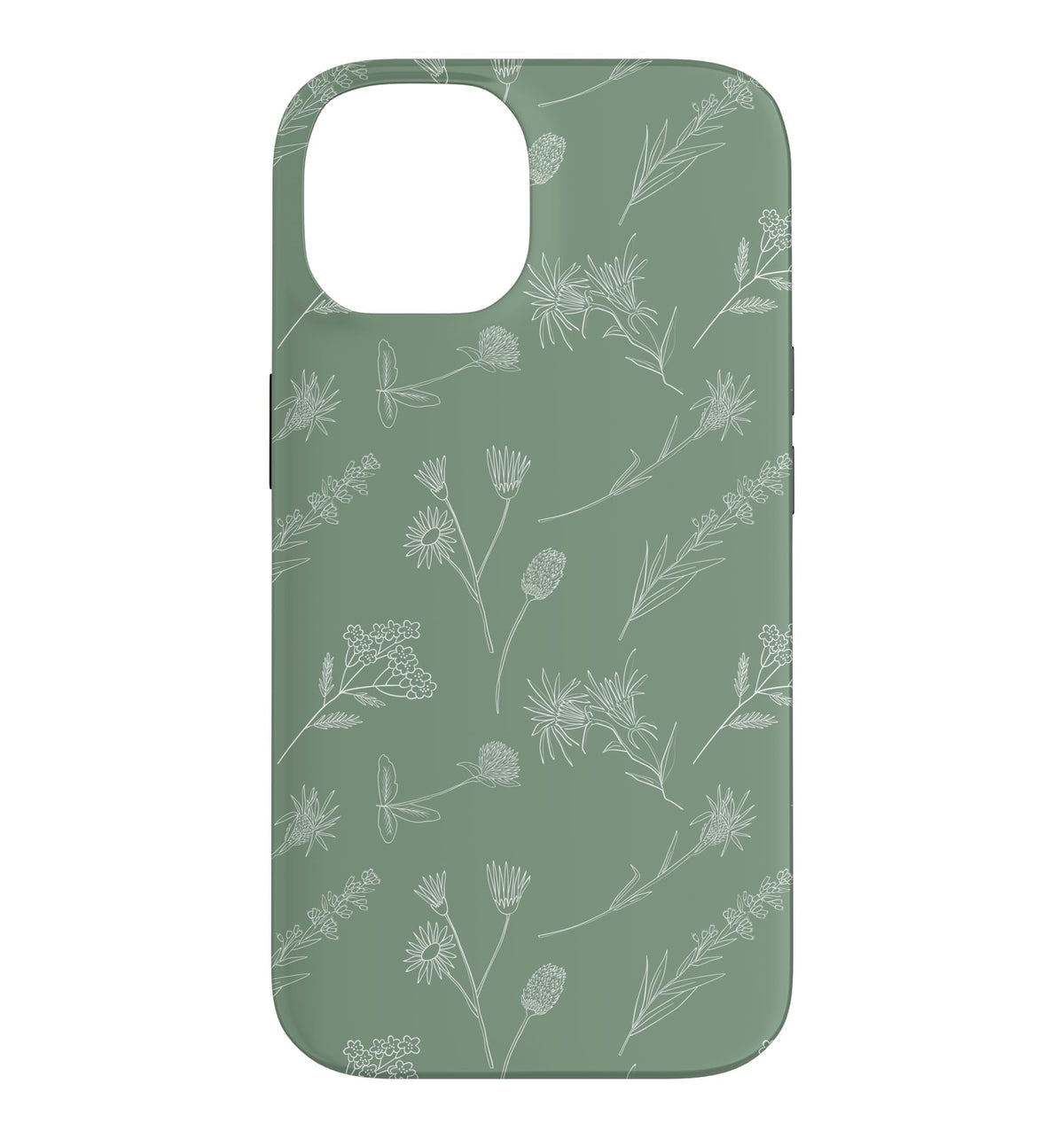 Leaves Botanical Plant Line Art Sage green Wildflower Floral Case for iPhone 16 Pro Max