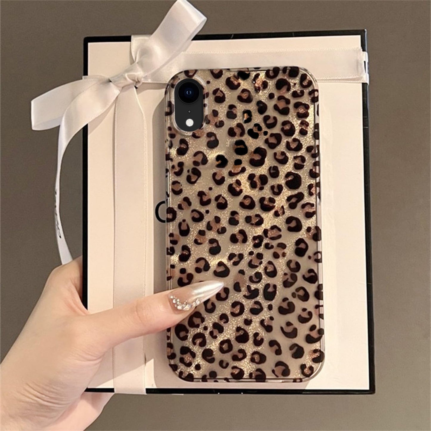 inewateri Compatible for iPhone 16 Pro Max Case with Cute Cheetah Leopard Print Retro Aesthetics Design Soft Slim TPU Shockproof Protective Bumper Glitter Shiny Phone Cover-Blue