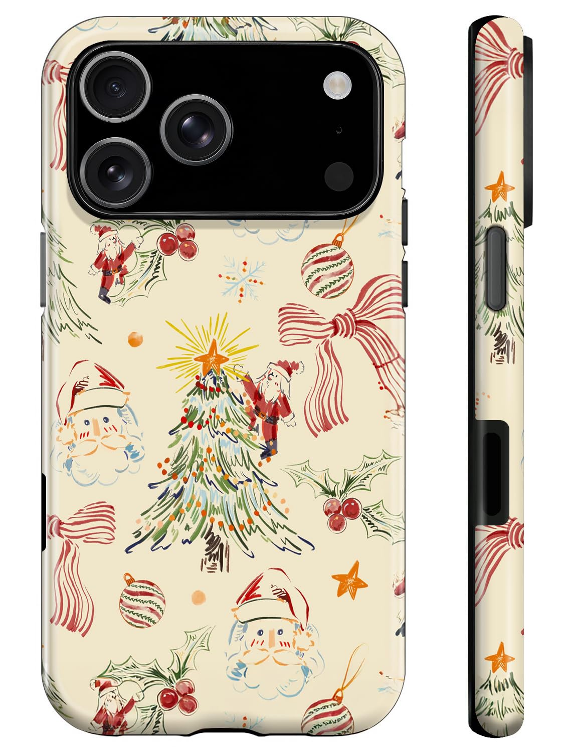 Case for iPhone 12 Pro,iPhone12,Christmas Tree Floral Phone Case for Girl Women Boy Men,Hybrid Durable Shockproof Soft Silicone Cover