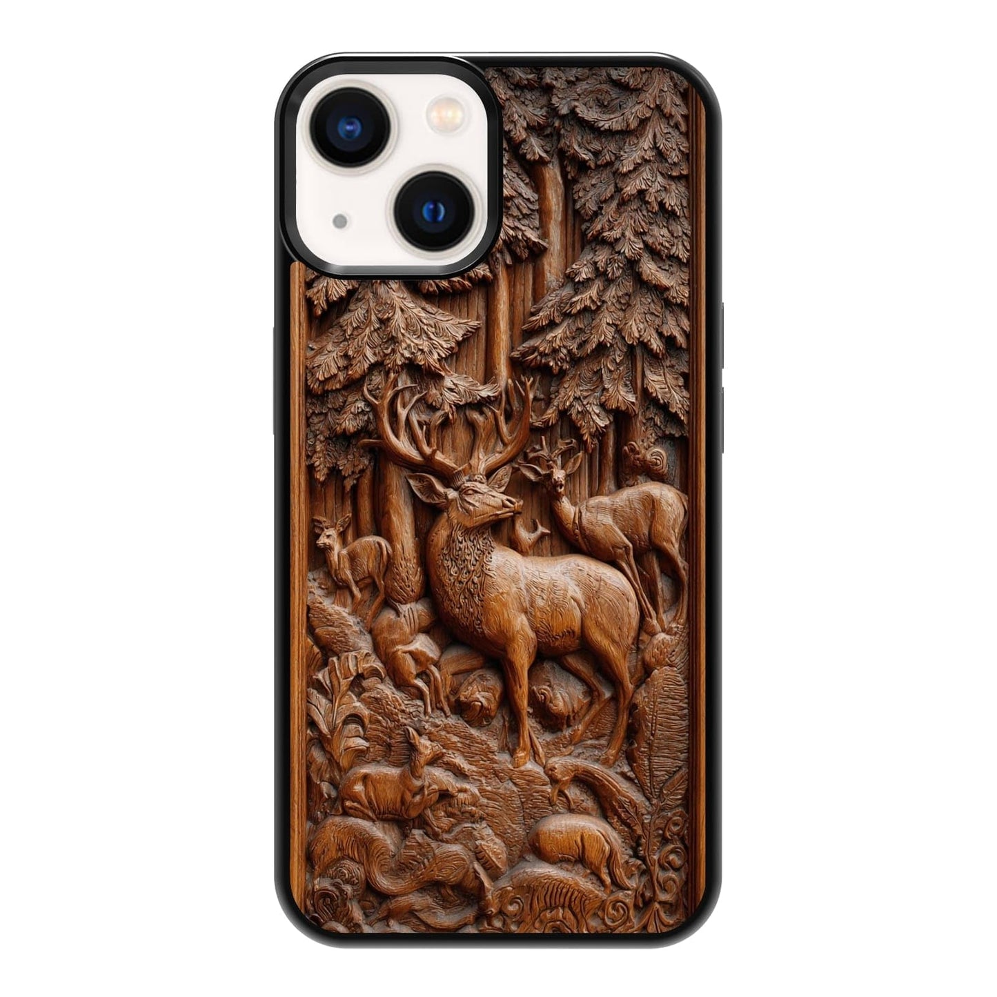 Four Seasons Tree of Life Watercolor Nature Phone Case, Shockproof Protective Cover for iPhone 11 12 13 14 15 16 17 Pro Max Plus Mini XR 7 8 SE