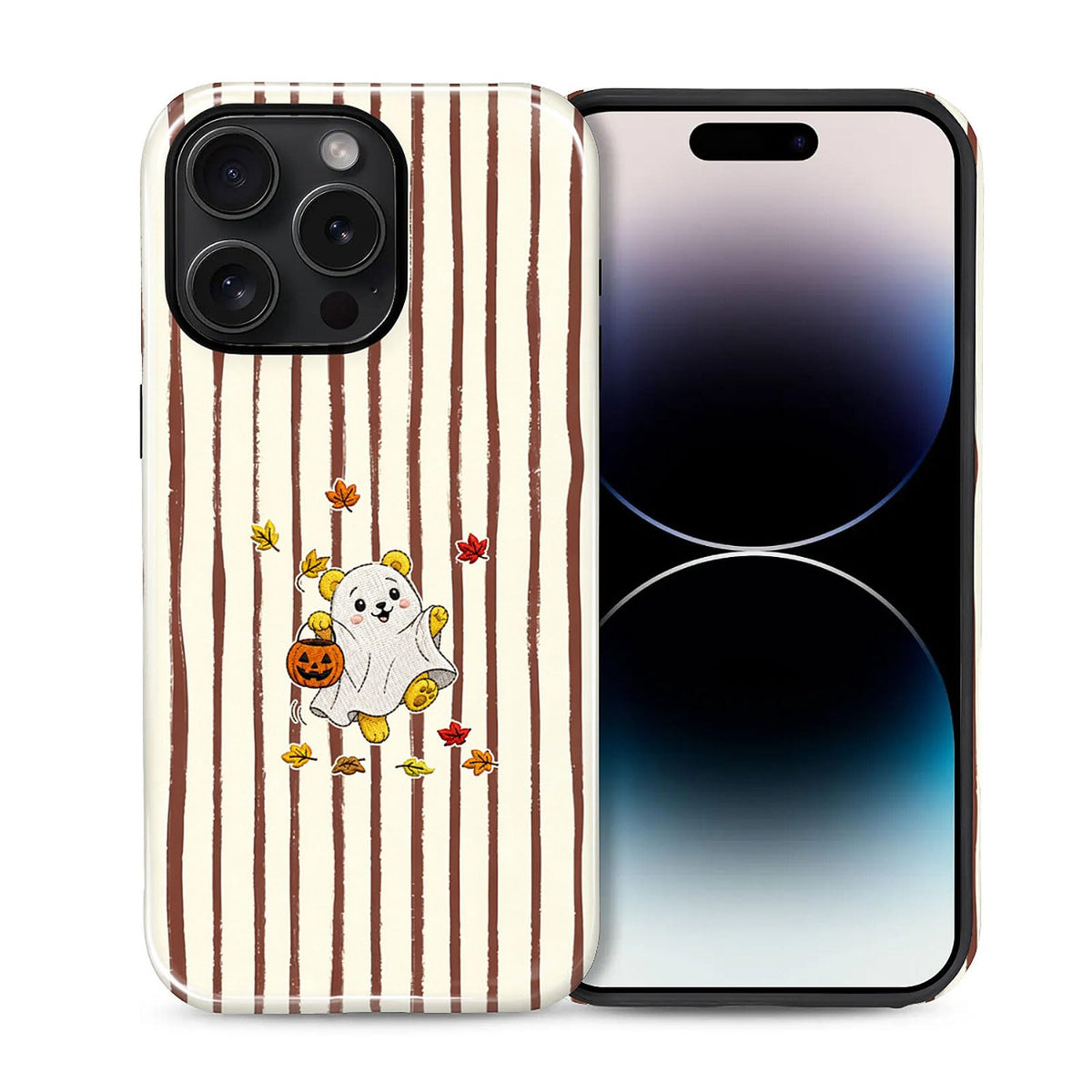 for iPhone 15 Case,Hybrid 2-Layer Hard Shell + Silicone Protective Case -Resistant Shockproof- A Naughty Cat with Blue Stripes Eating Fish