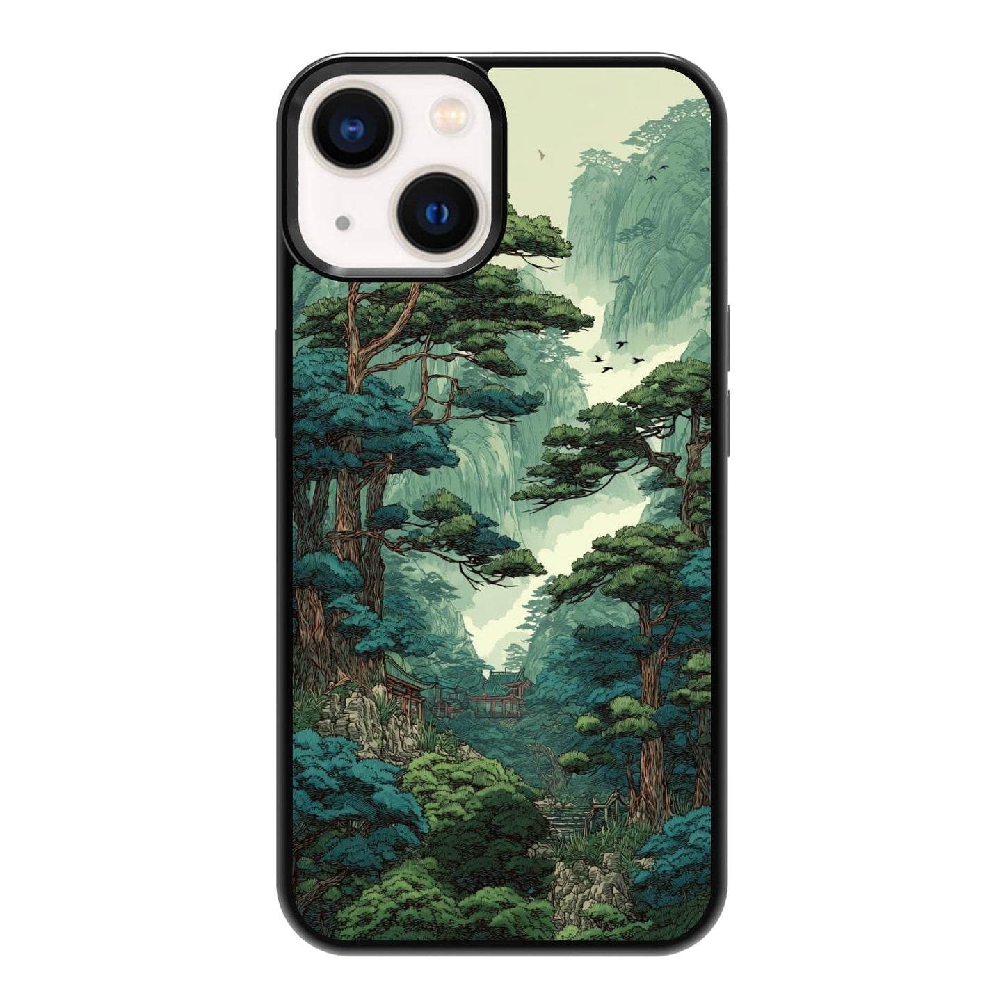 Vibrant Redwood Forest Path Wildflowers Nature Landscape Phone Case, Shockproof Protective Cover for iPhone 11 12 13 14 15 16 17 Pro Max Plus Mini XR 7 8 SE