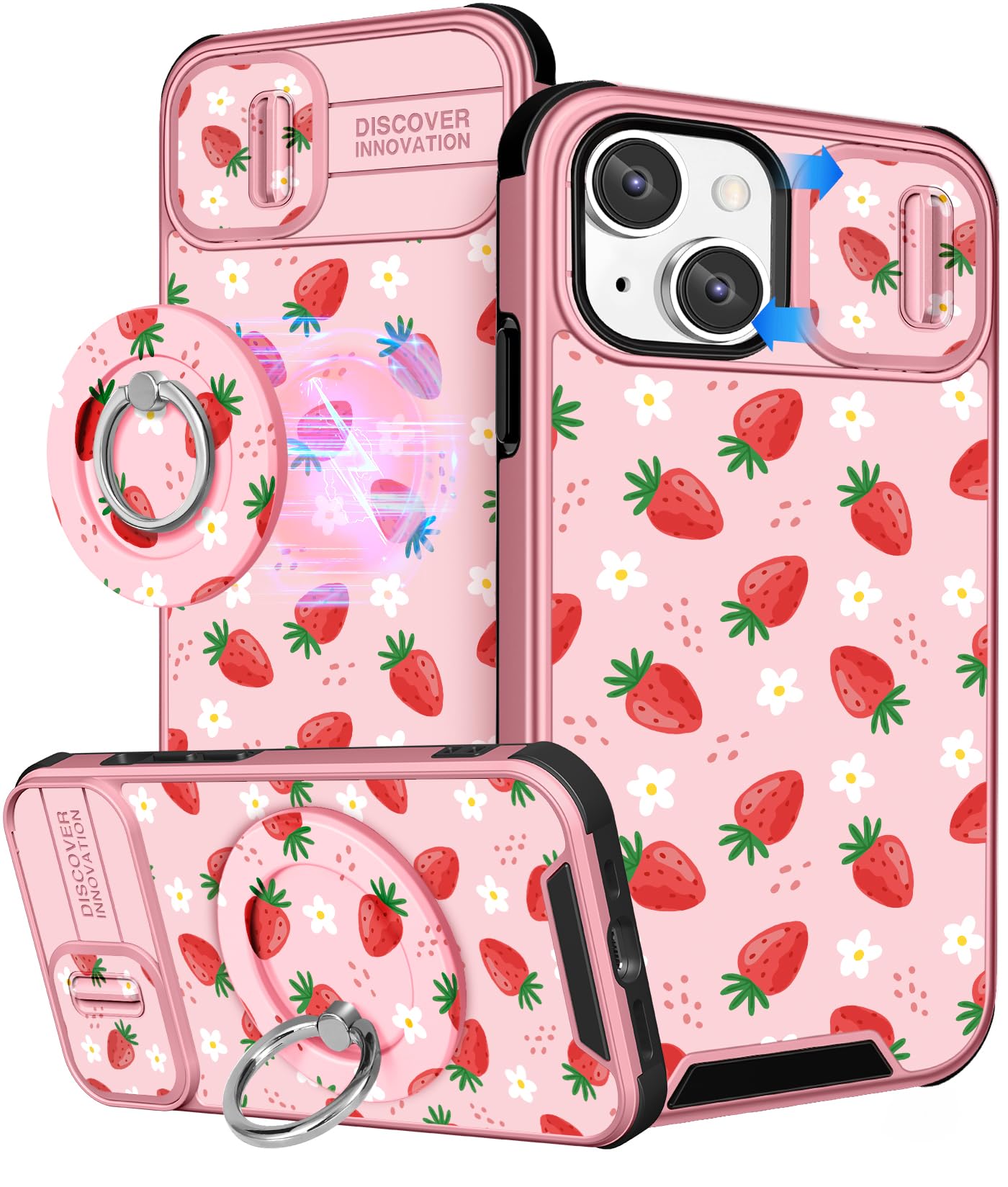 Buleens for iPhone 17 Pro Max Case 6.9 Inch - with Ring Stand & Camera Cover Aesthetic Cute Designed for Women Girls Girly Cartoon Kawaii Dogs Phone Case for iPhone 17 Pro Max Compatible with Magsafe