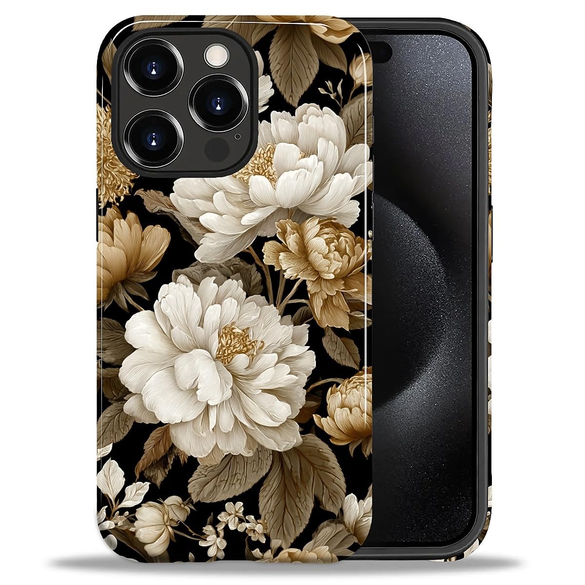 DAIZAG Case for iPhone 13 iPhone 14, Christmas Coffee Snowflake Cane Full-Body Design Hybrid Dual Protection Soft TPU + Hard PC, Shockproof Scratch-Resistant Protective Cover Phone Case for Men Women