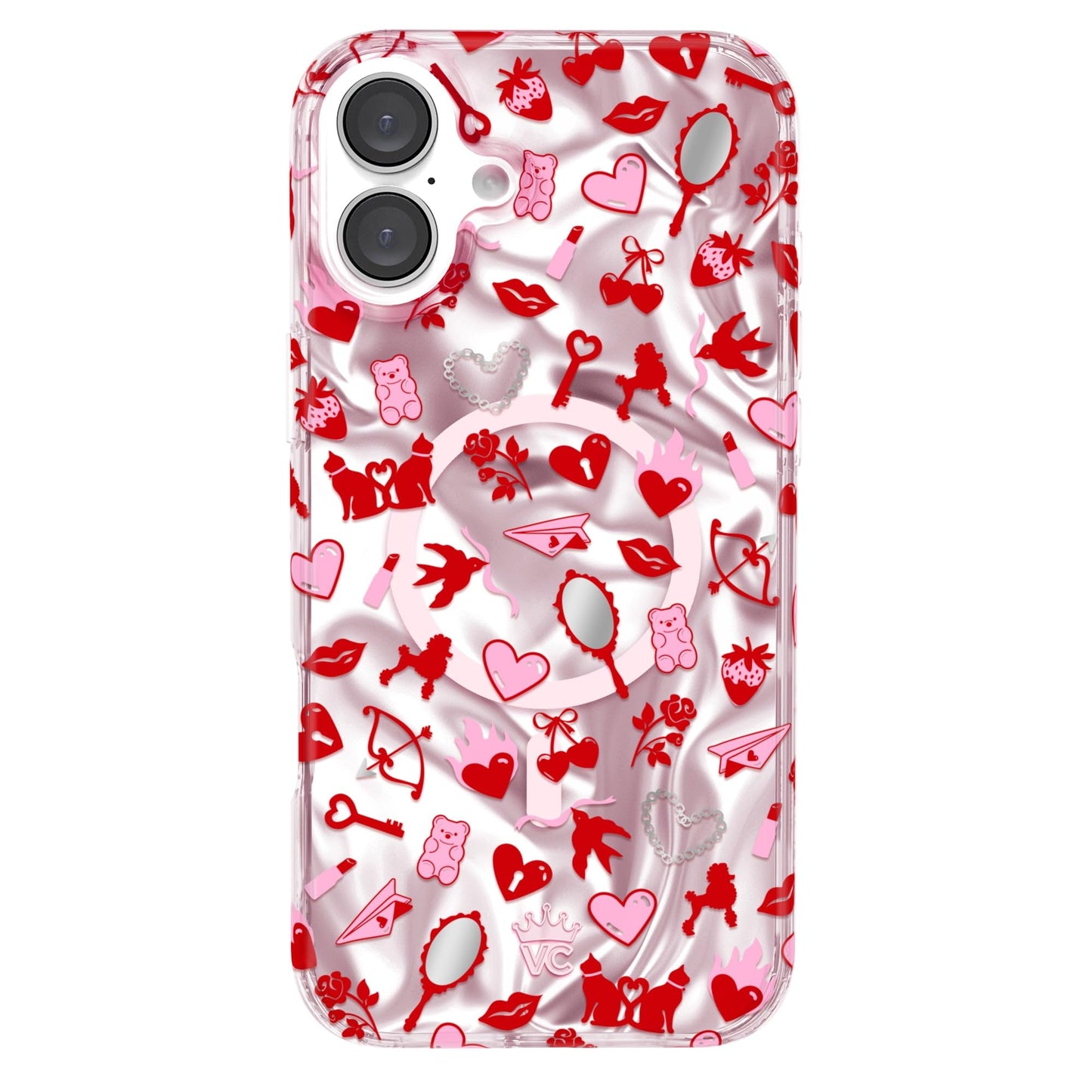 VELVET CAVIAR Christmas Phone Case for iPhone 16 - Compatible with MagSafe [10ft Drop Tested] - Holiday Peppermint Glitter Winter Theme
