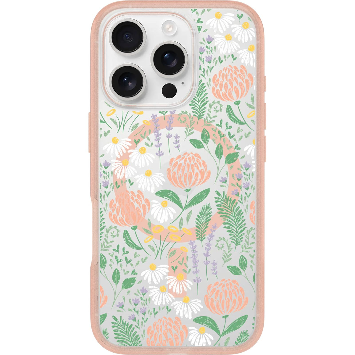 OtterBox iPhone 16 Pro Symmetry Series Clear Case - Pink Leopard Print | Snaps to MagSafe, Ultra-Sleek, Raised Edges Protect Camera & Screen, Ultra-Thin, Sleek iPhone Case