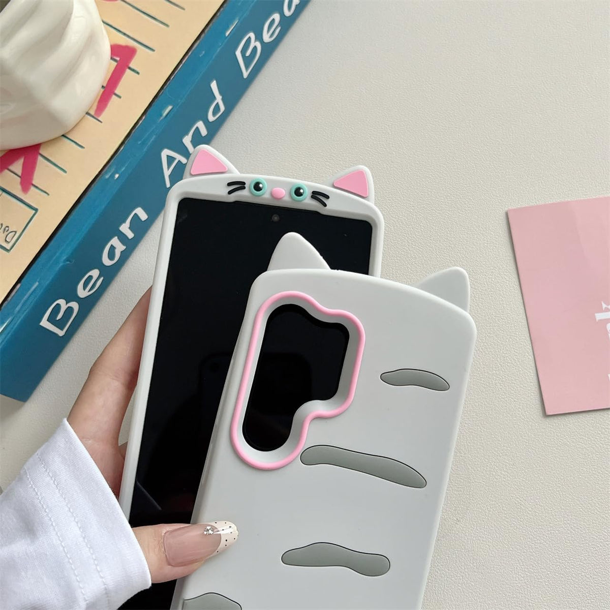 3D Cartoon case for Samsung Galaxy S26 Ultra, Funny Cute Cat Cool Kawaii Soft Silicone Case Women Girls Shockproof Protector Cover Compatible with Samsung Galaxy S26 Ultra