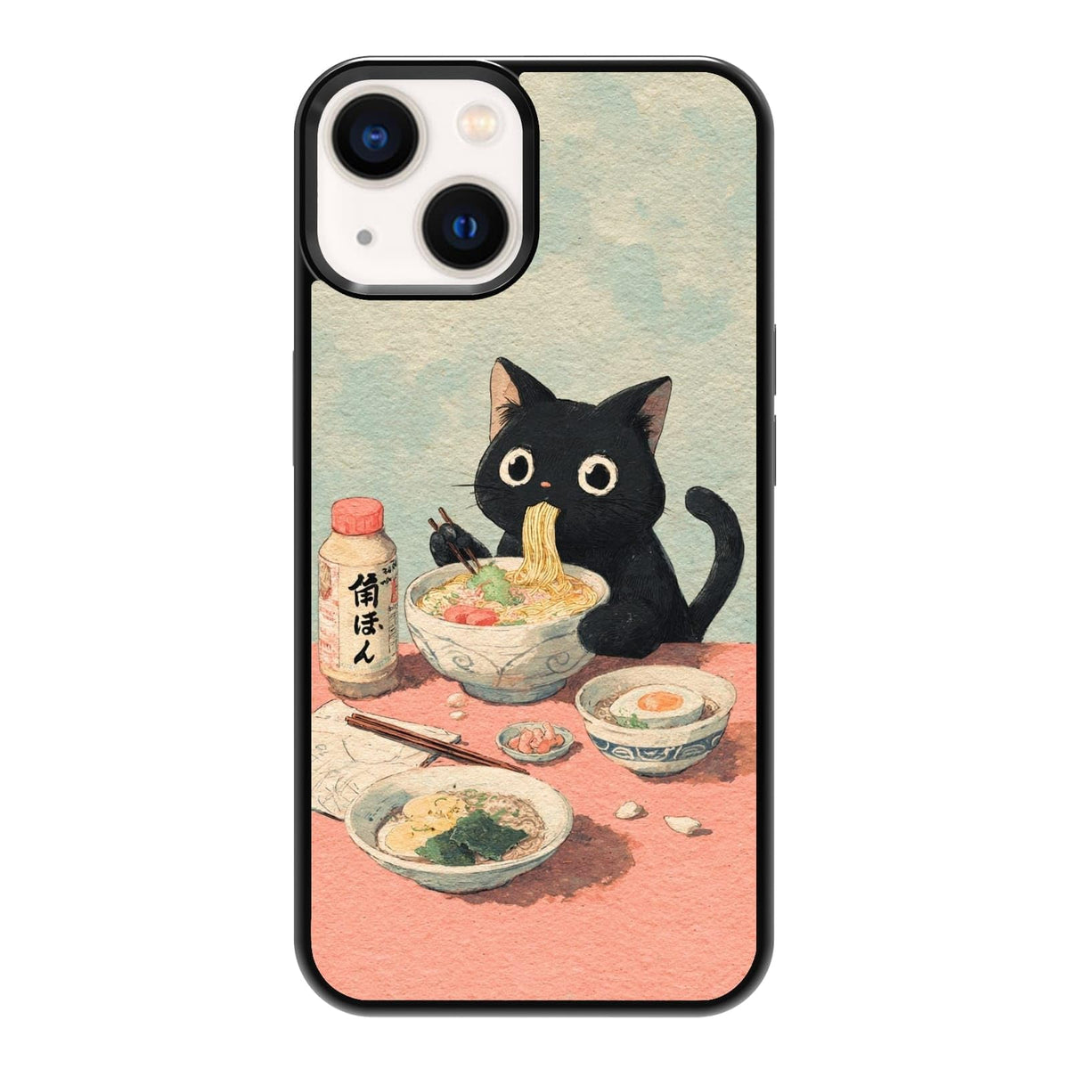 Lush Tropical Monstera Leaves Black Cat Botanical Art Phone Case, Shockproof Protective Cover for iPhone 11 12 13 14 15 16 17 Pro Max Plus Mini XR 7 8 SE