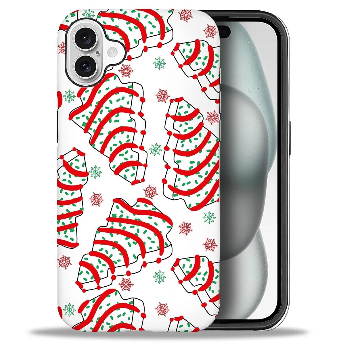 Case for iPhone 17,Drop Protection Hybrid 2-Layer Hard Phone Cover-Vintage Christmas Stamps Collage