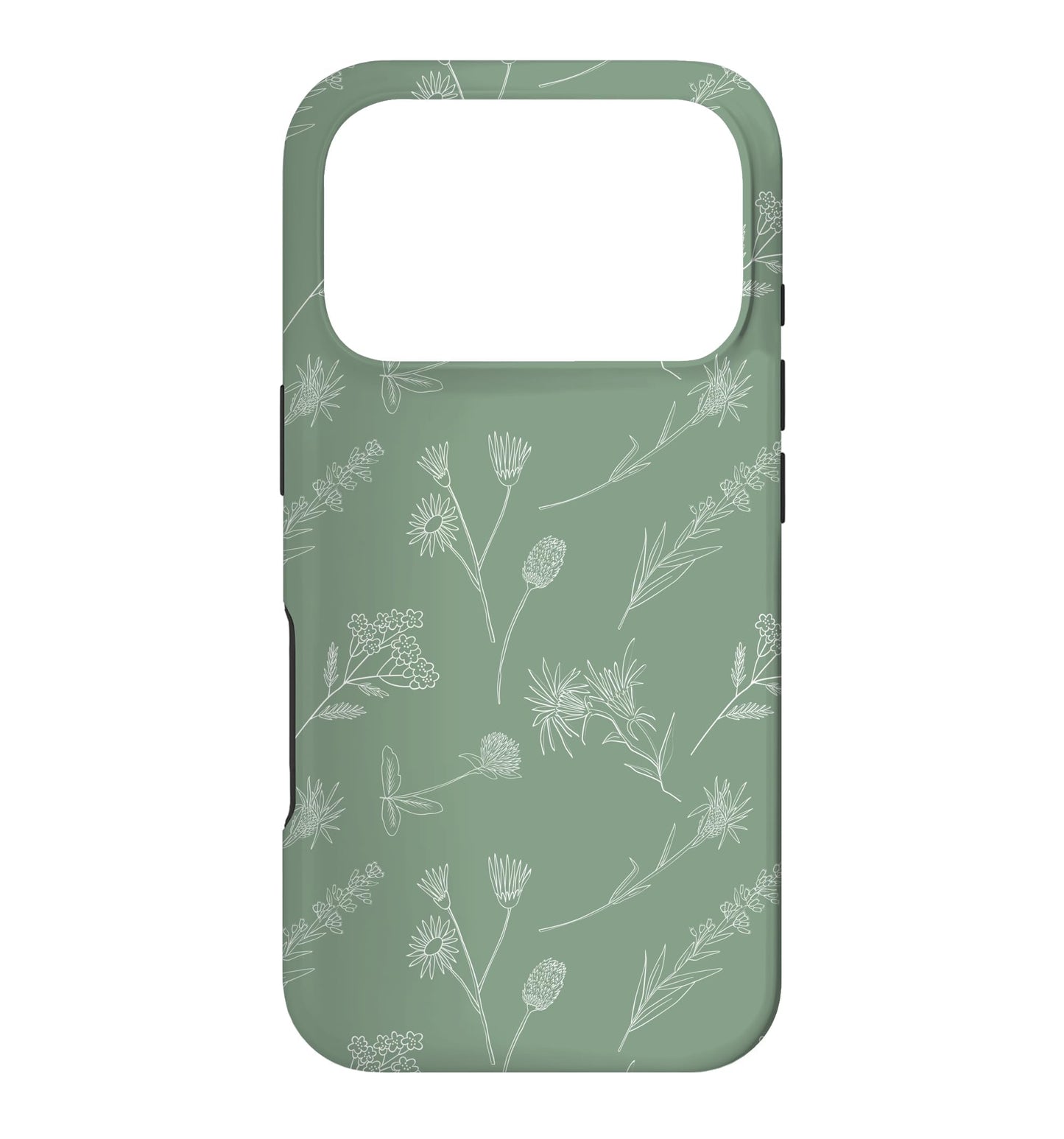 Leaves Botanical Plant Line Art Sage green Wildflower Floral Case for iPhone 16 Pro Max