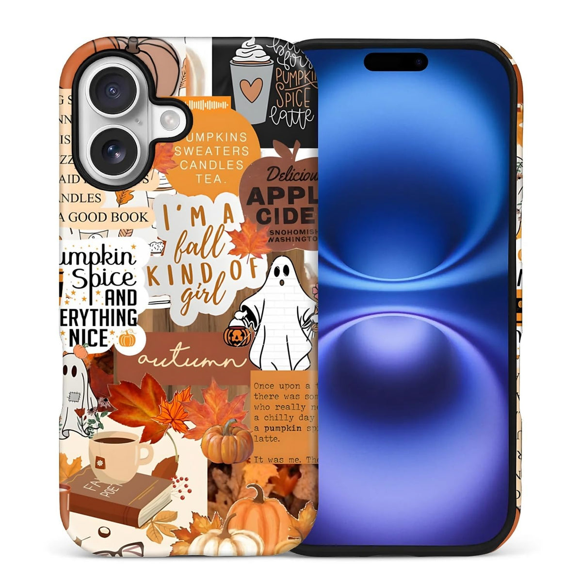 Case for iPhone 17,Drop Protection Hybrid 2-Layer Hard Phone Cover-Vintage Christmas Stamps Collage