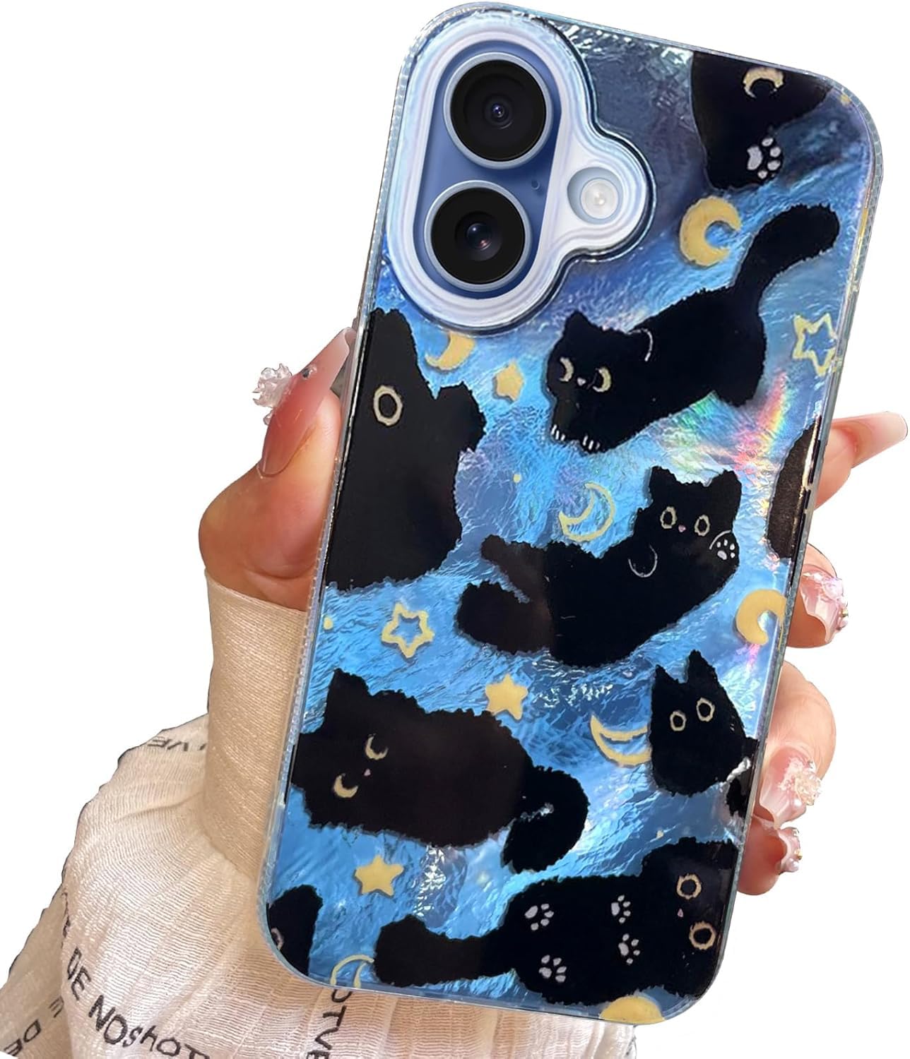 for iPhone 13 Case & iPhone 14 Case Shiny Cute cat Design,Fun Dog Soft Slim TPU Shockproof Protective Bumper Adorable Phone Cases Cover for Women Girls Aesthetic,iPhone 14/13 6.1"