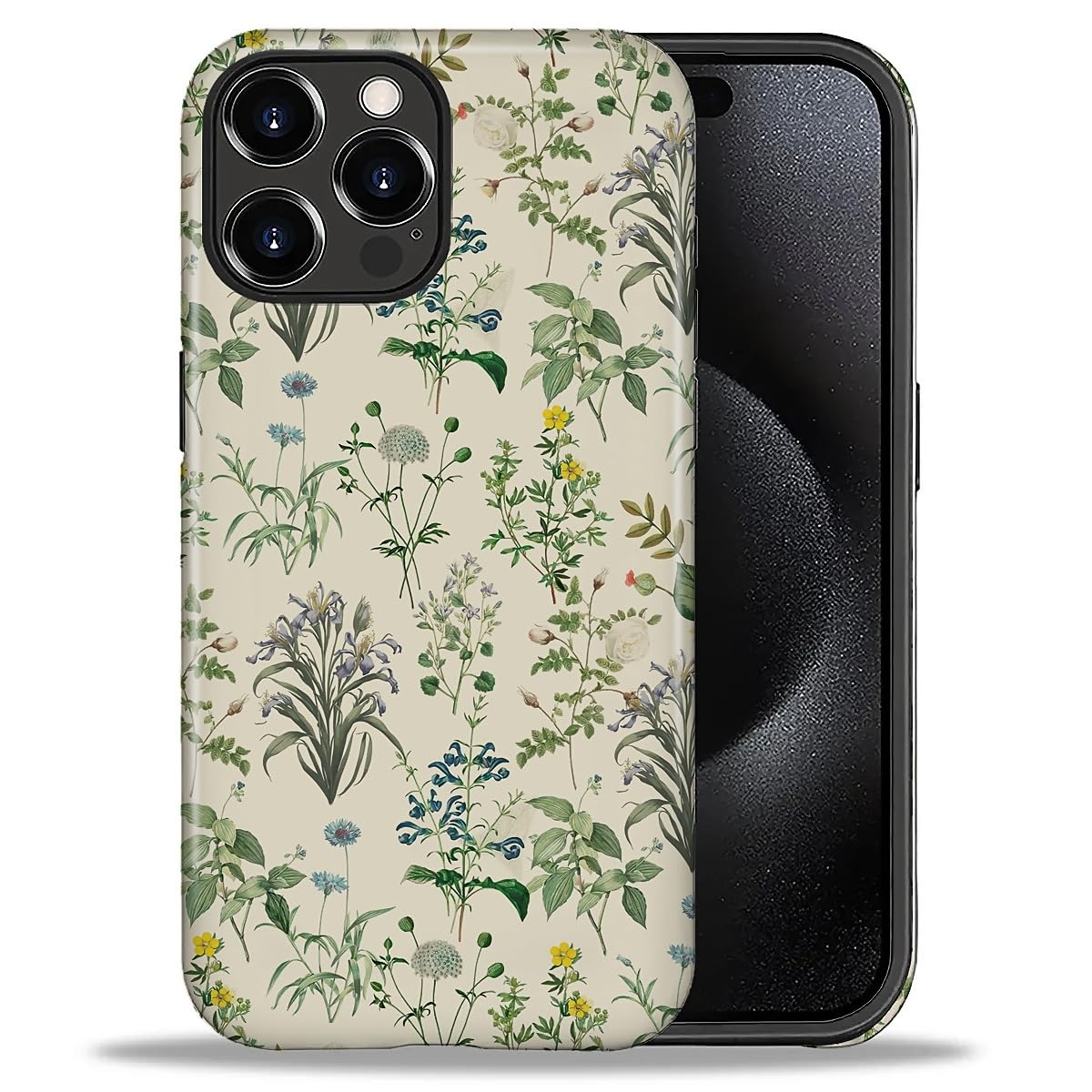 DAIZAG Case for iPhone 13 iPhone 14, Christmas Coffee Snowflake Cane Full-Body Design Hybrid Dual Protection Soft TPU + Hard PC, Shockproof Scratch-Resistant Protective Cover Phone Case for Men Women