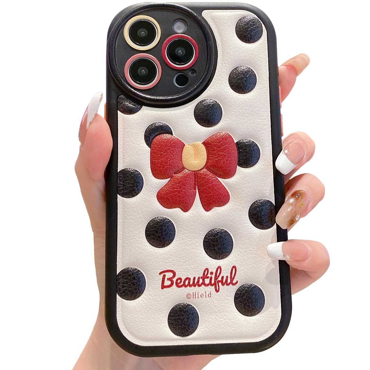 Compatible with iPhone 16 Pro Cute Case, Kawaii Phone Case TPU Leather Cute Bear Cartoon case Soft Rubber Shockproof Protective for iPhone 16 Pro Case Cover for Women Girls