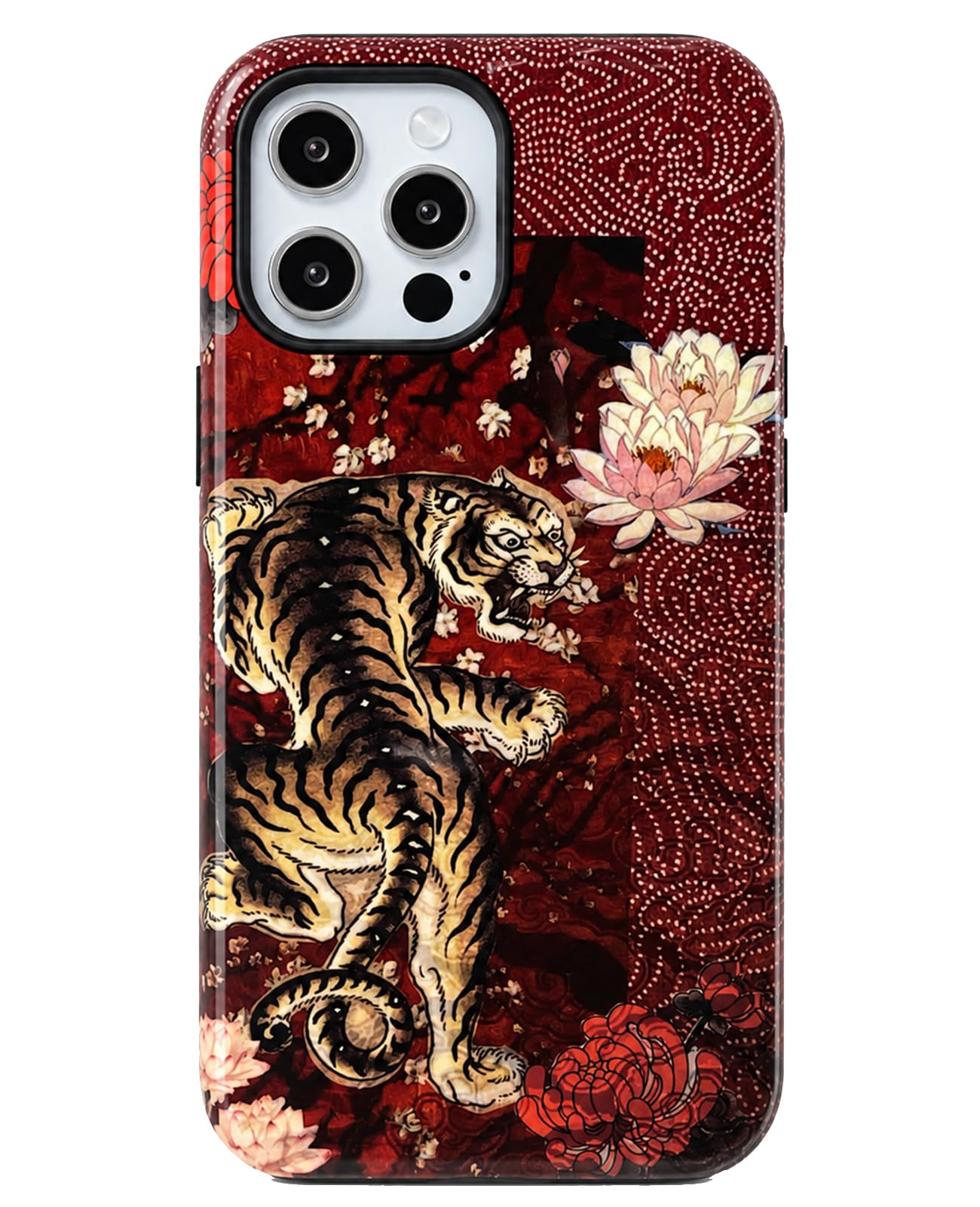 for iPhone 17 Pro Case Cute Retro Chinese-Style Tiger Phone Case Made of Hard PC Material, It Provides Full Protection with A Glossy Finish for Women (Green, iPhone 17 Pro)