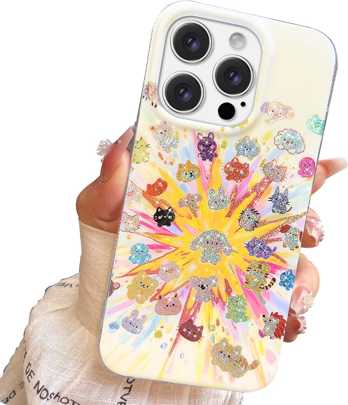 for iPhone 13 Case & iPhone 14 Case Shiny Cute cat Design,Fun Dog Soft Slim TPU Shockproof Protective Bumper Adorable Phone Cases Cover for Women Girls Aesthetic,iPhone 14/13 6.1"