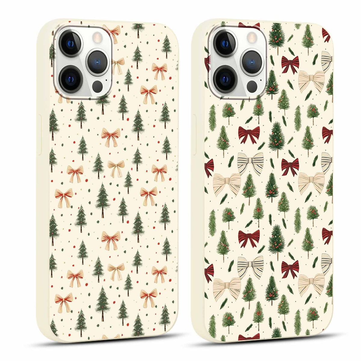 2 Pack Merry Christmas Phone Case for iPhone 16 6.1", Cute Xmas Christmas Tree Pattern Case with Candy Design Christmas Decorations Gifts Shockproof Soft Silicone Cover for Girl Women