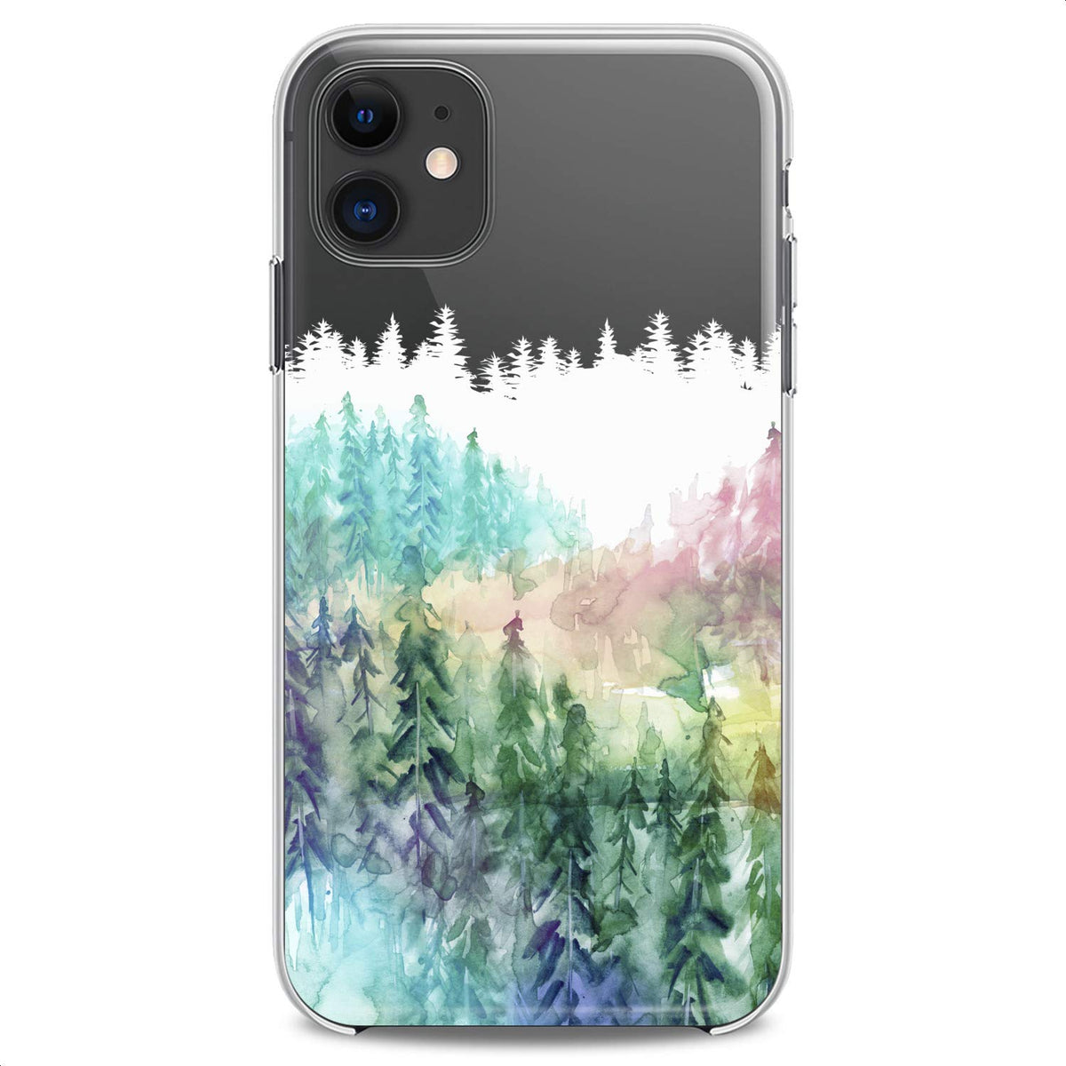TPU Case Compatible with iPhone 16e 15 14 13 12 11 Pro Max Plus Mini Xs Xr X 8 7 6 5 SE Red Forest White Plants Teen Slim Nature Cute Girls Print Trees Design Clear Flexible Silicone Colorful