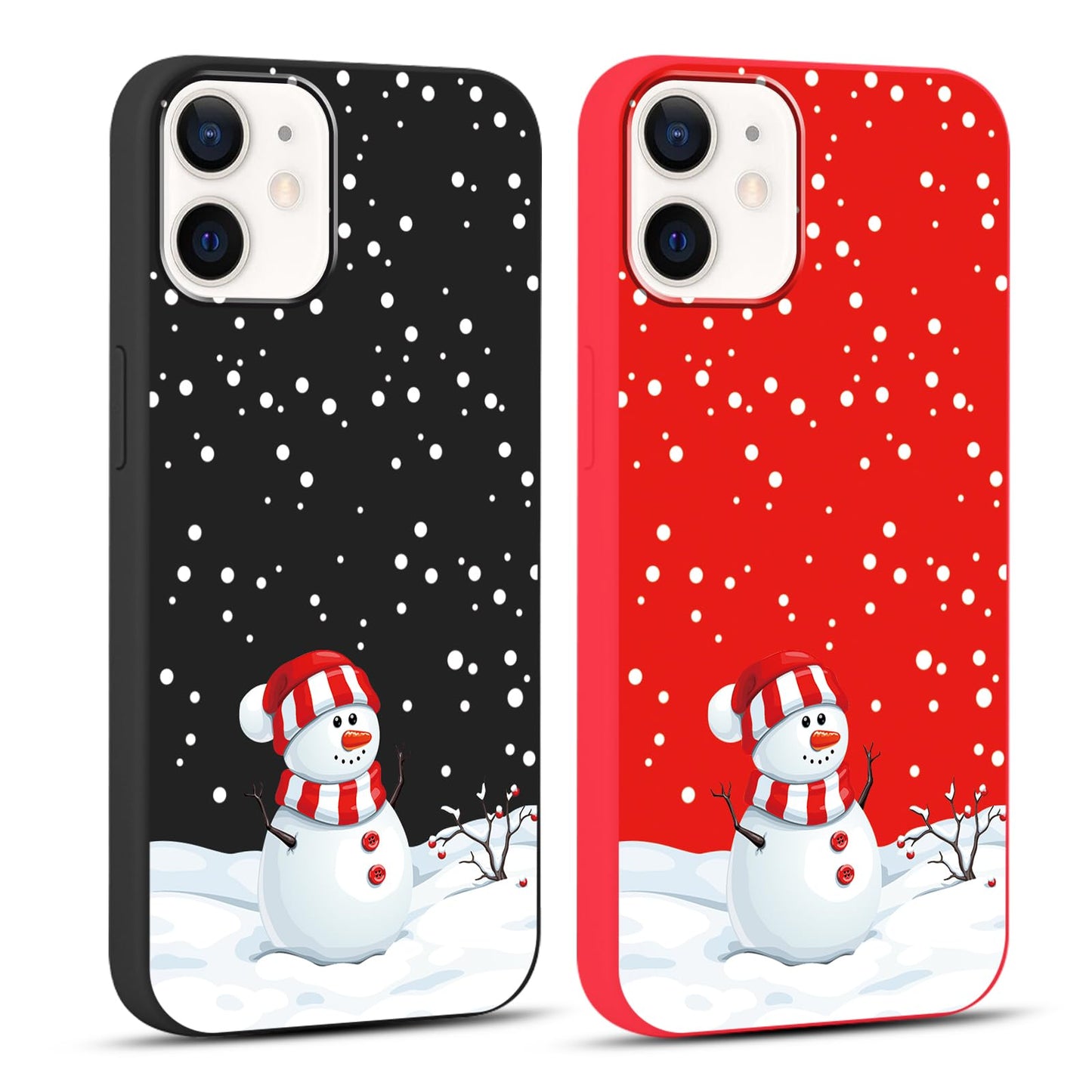 2 Pack Christmas Phone Case for iPhone 16 6.1'', Cute Christmas Tree Pattern Gifts Case with Gingerbread Canes Design Soft TPU Anti-Fall Protective Slim Shockproof Cover for Girl Women Men