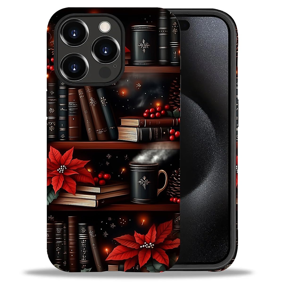 Case for iPhone 17,Drop Protection Hybrid 2-Layer Hard Phone Cover-Vintage Christmas Stamps Collage