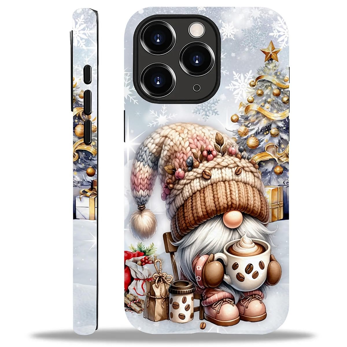 Case Compatible with iPhone 16,Christmas Decorations-Santa Claus Hybrid 2-Layer Hard Shell+Silicone Double Protective Scratch-Resistant Shockproof Case for iPhone 16
