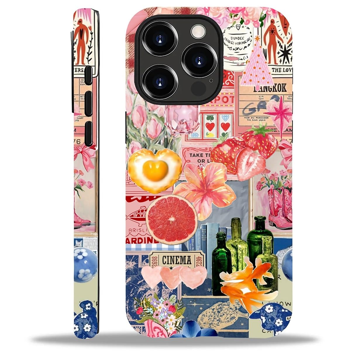 Case for iPhone 16 Pro Max,Aesthetic Frog Pond Splice Exquisitely Pattern Double Protective Phone Cover Cases Soft Silicone for iPhone 16 Pro Max