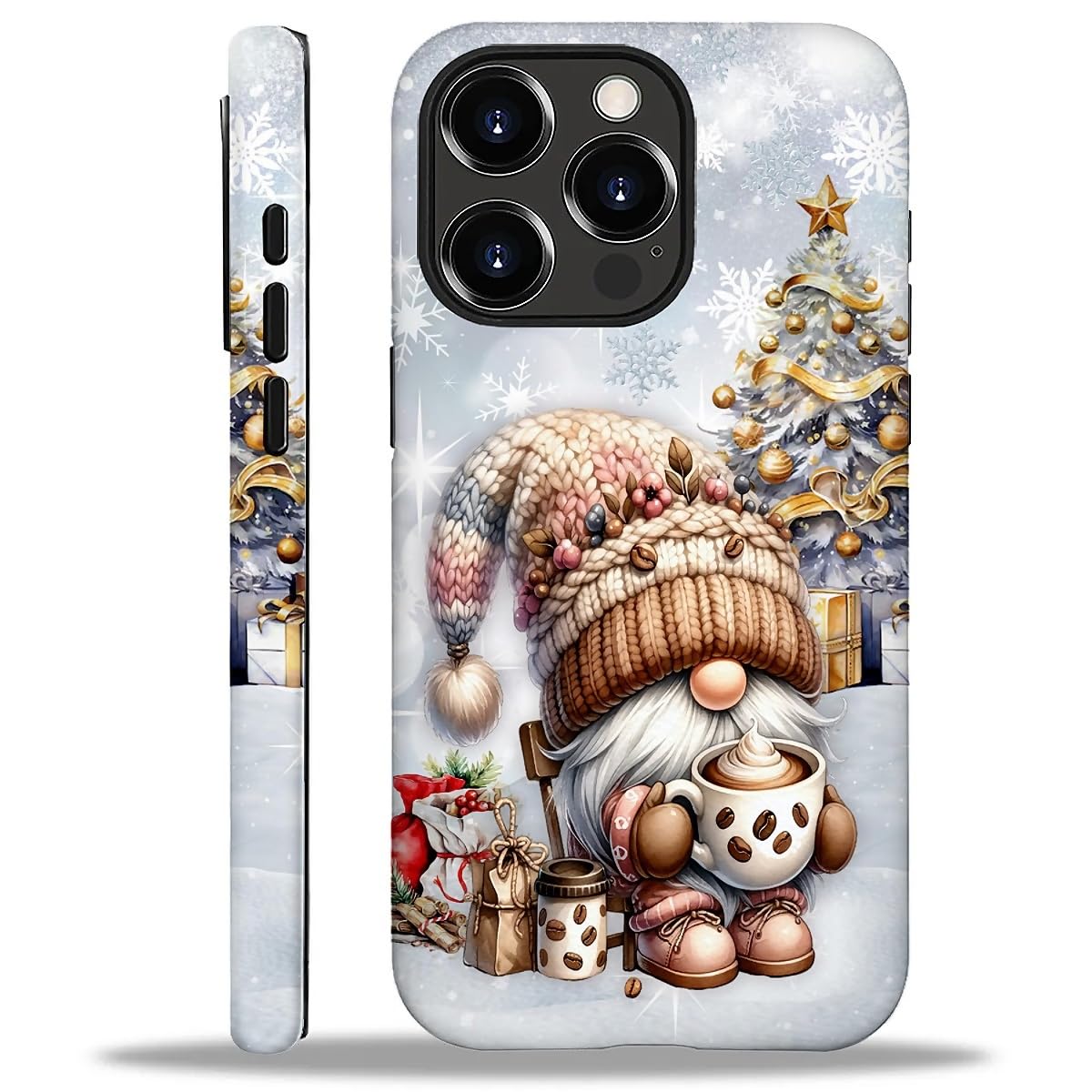 Case Compatible with iPhone 16,Christmas Decorations-Santa Claus Hybrid 2-Layer Hard Shell+Silicone Double Protective Scratch-Resistant Shockproof Case for iPhone 16